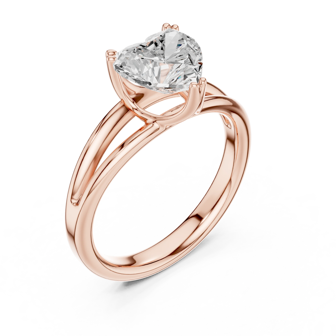 Heart Shape Diamond Solitaire Engagement Ring