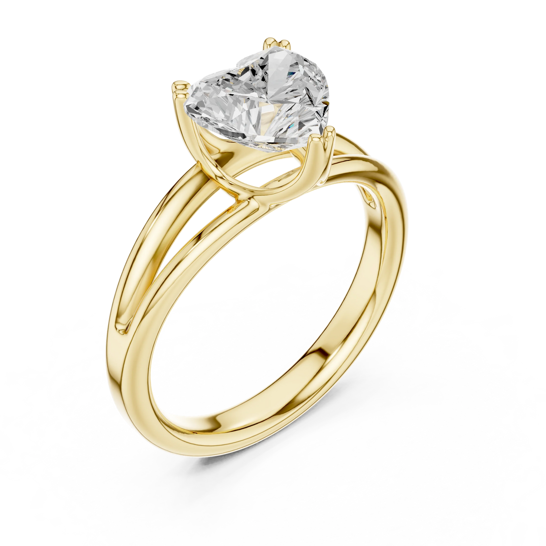 Heart Shape Diamond Solitaire Engagement Ring