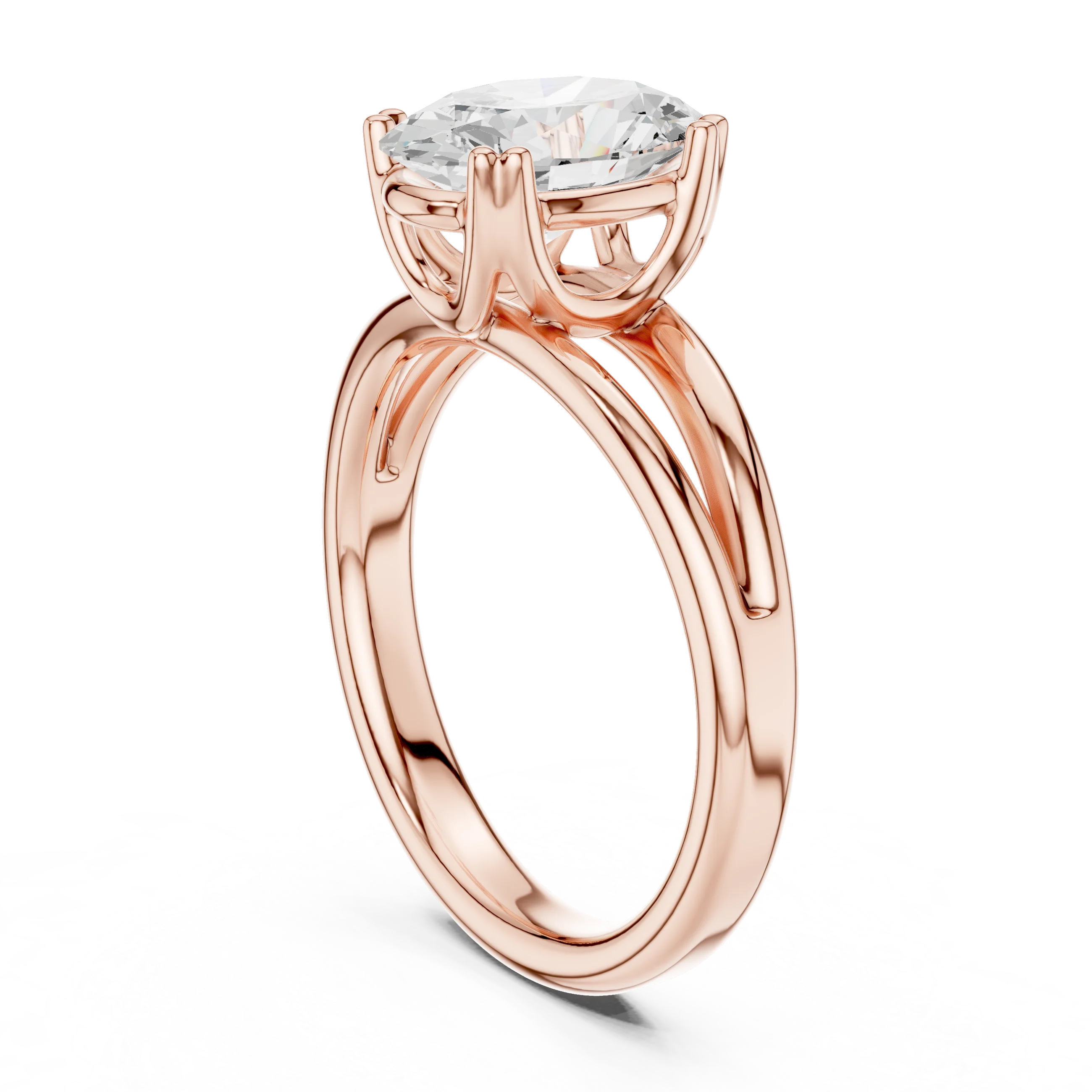 Oval Shape Diamond Solitaire Engagement Ring