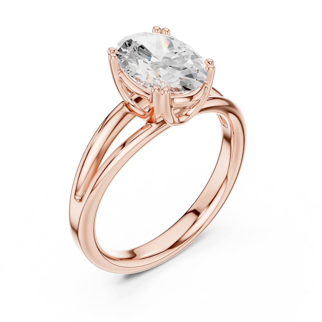 Oval Shape Diamond Solitaire Engagement Ring