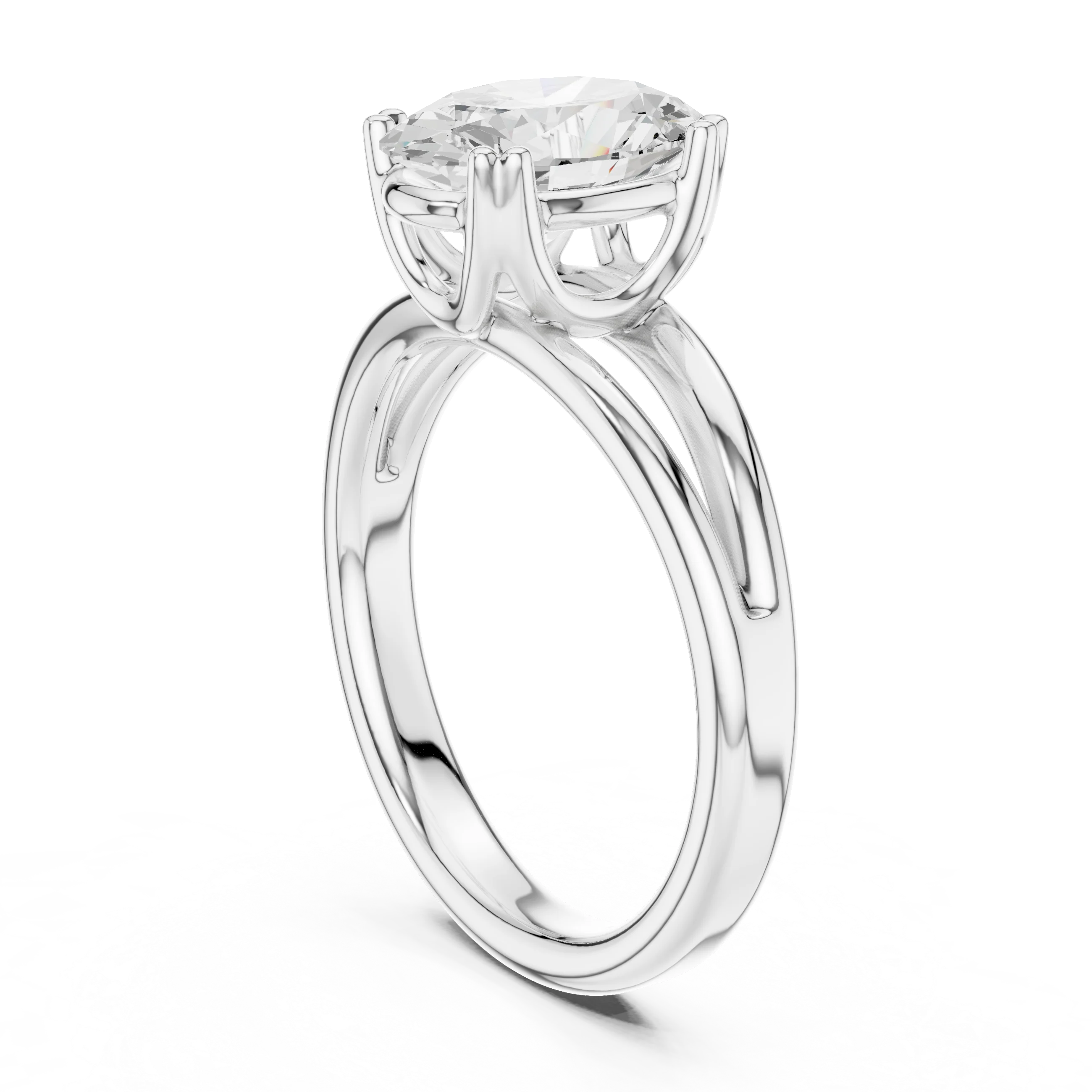 Oval Shape Diamond Solitaire Engagement Ring