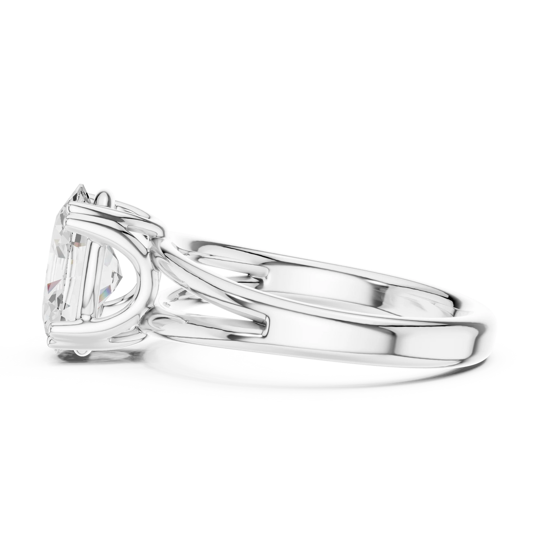 Oval Shape Diamond Solitaire Engagement Ring