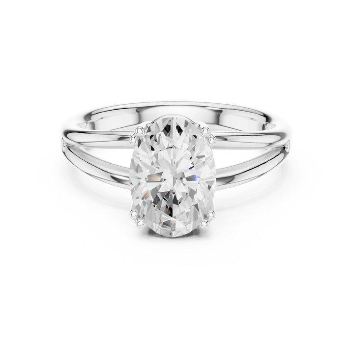 Oval Shape Diamond Solitaire Engagement Ring