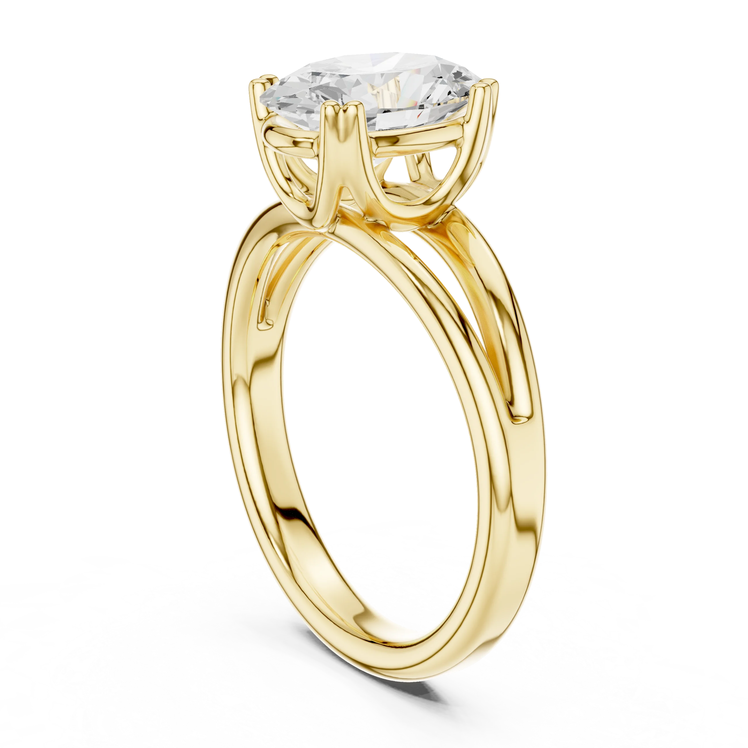 Oval Shape Diamond Solitaire Engagement Ring