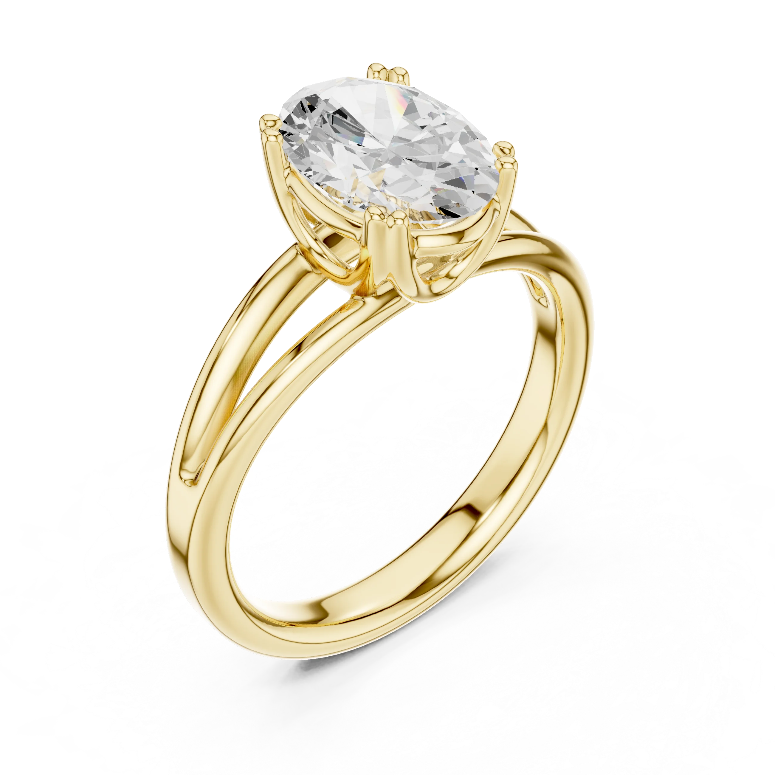 Oval Shape Diamond Solitaire Engagement Ring