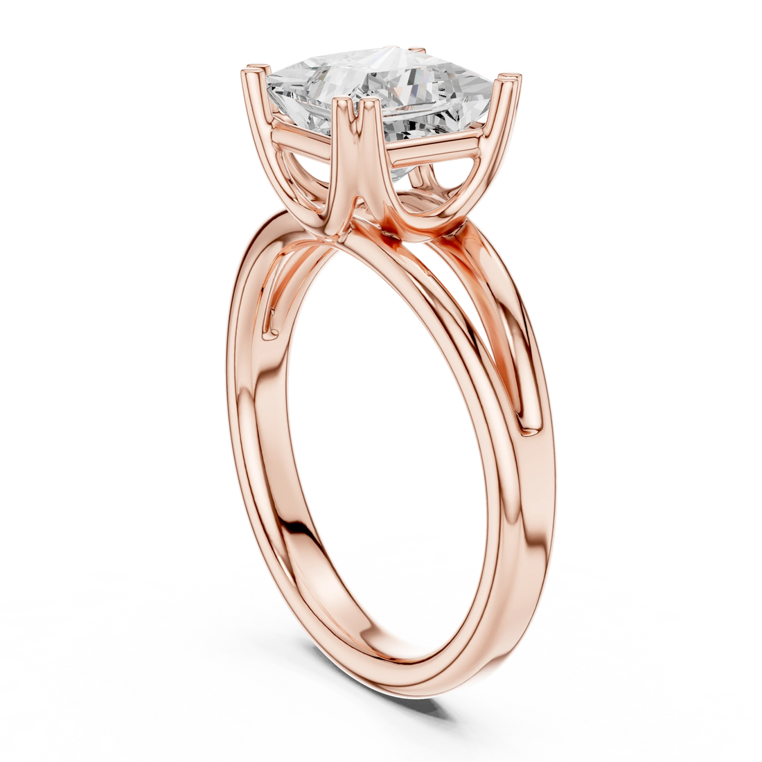 Princess Shape Diamond Solitaire Engagement Ring