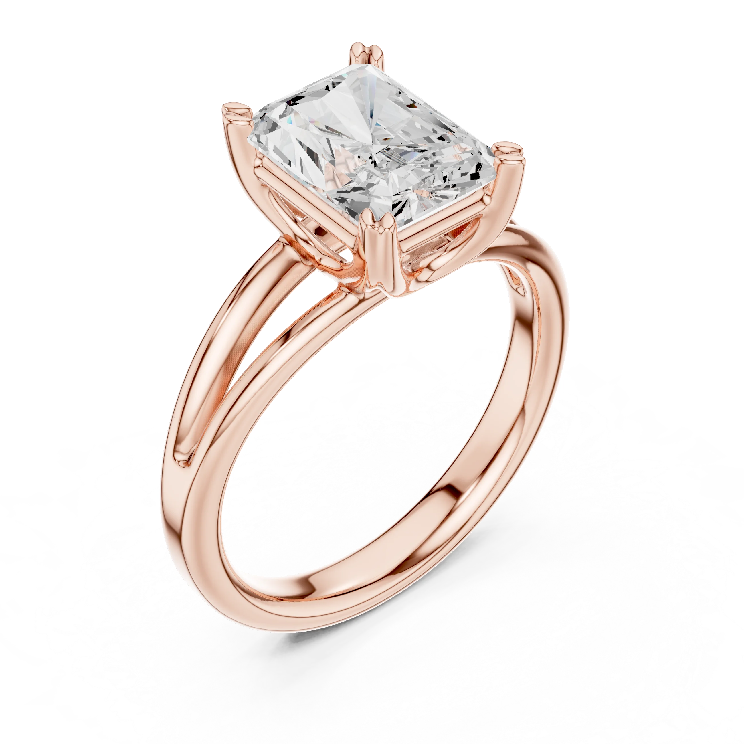 Radiant Shape Diamond Solitaire Engagement Ring