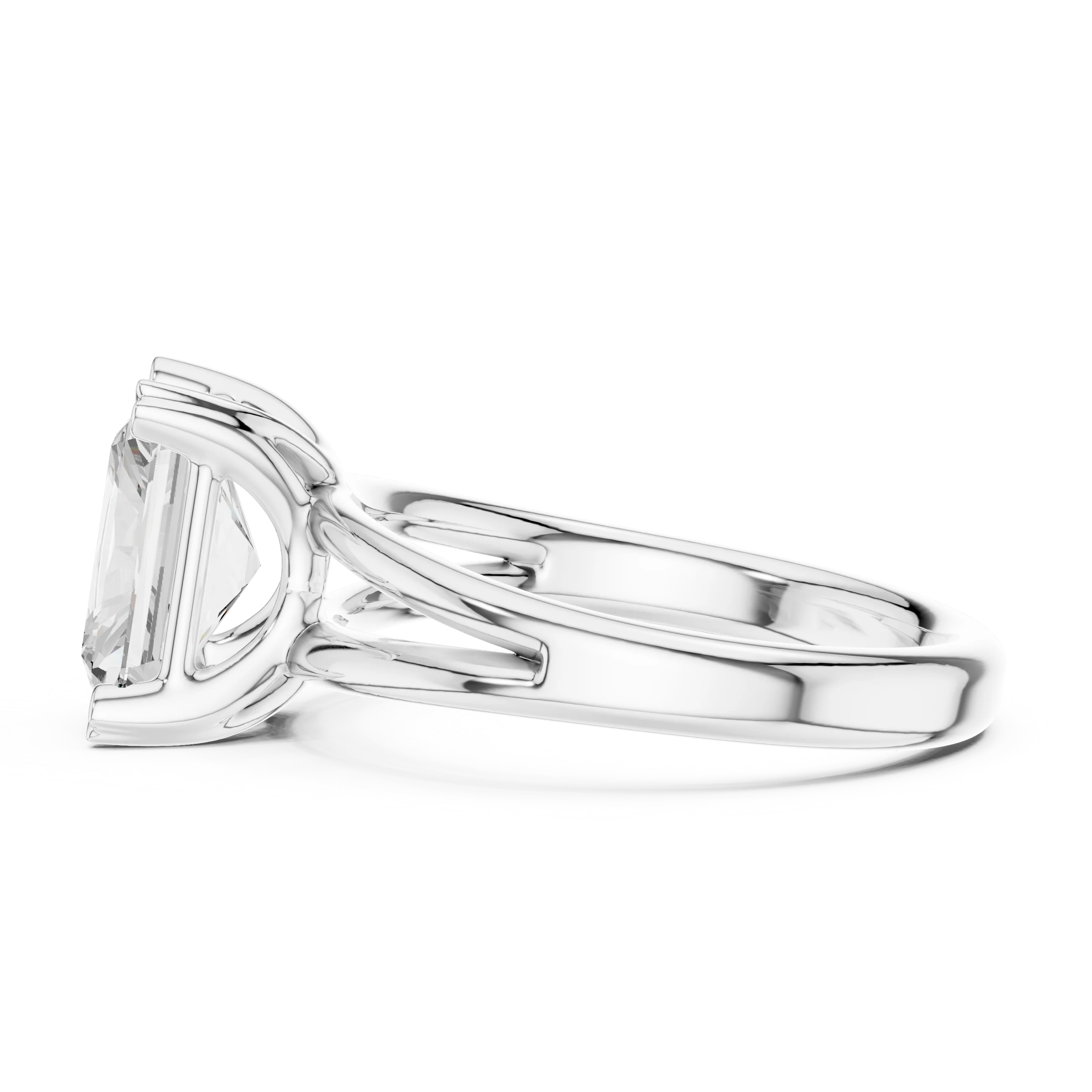 Radiant Shape Diamond Solitaire Engagement Ring