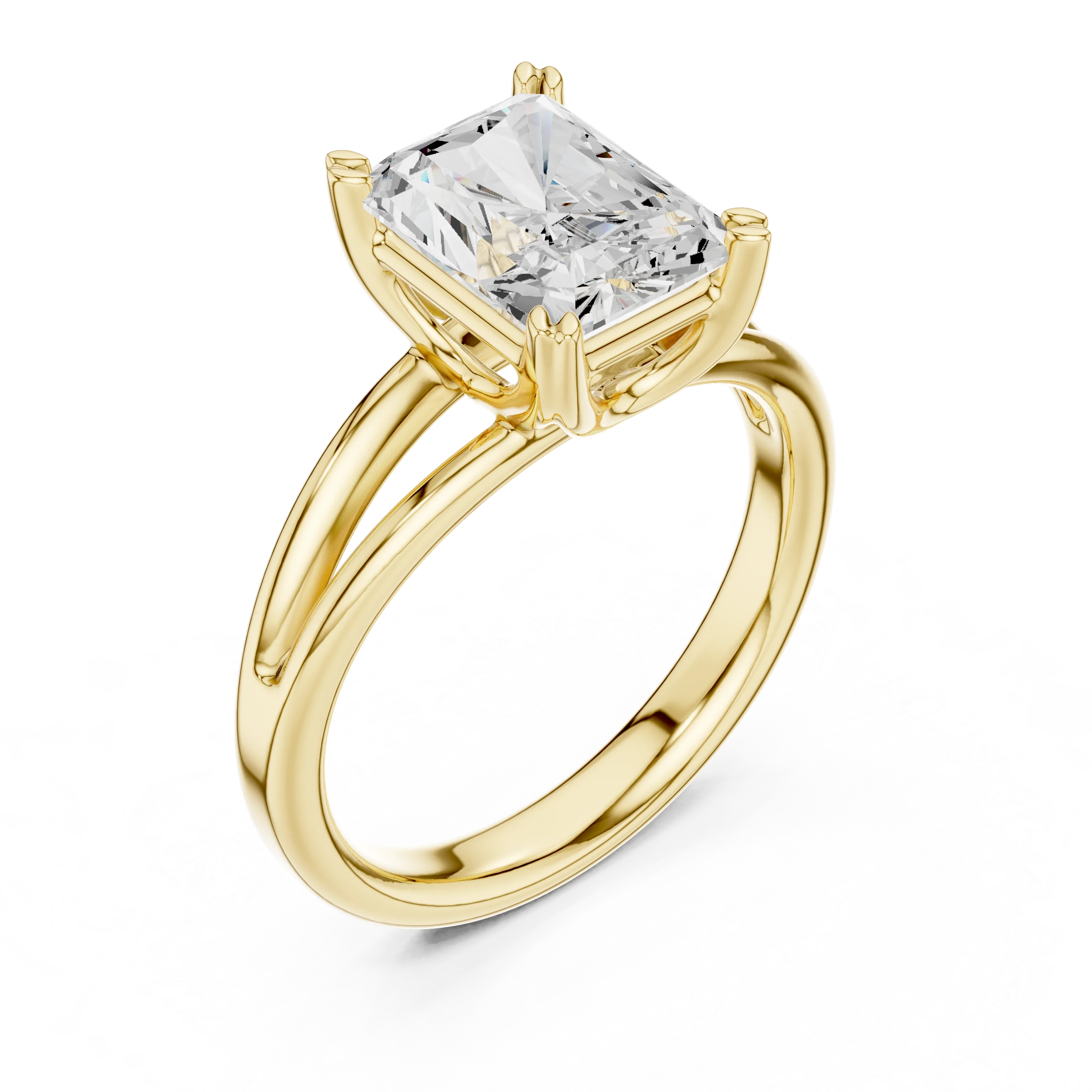 Radiant Shape Diamond Solitaire Engagement Ring