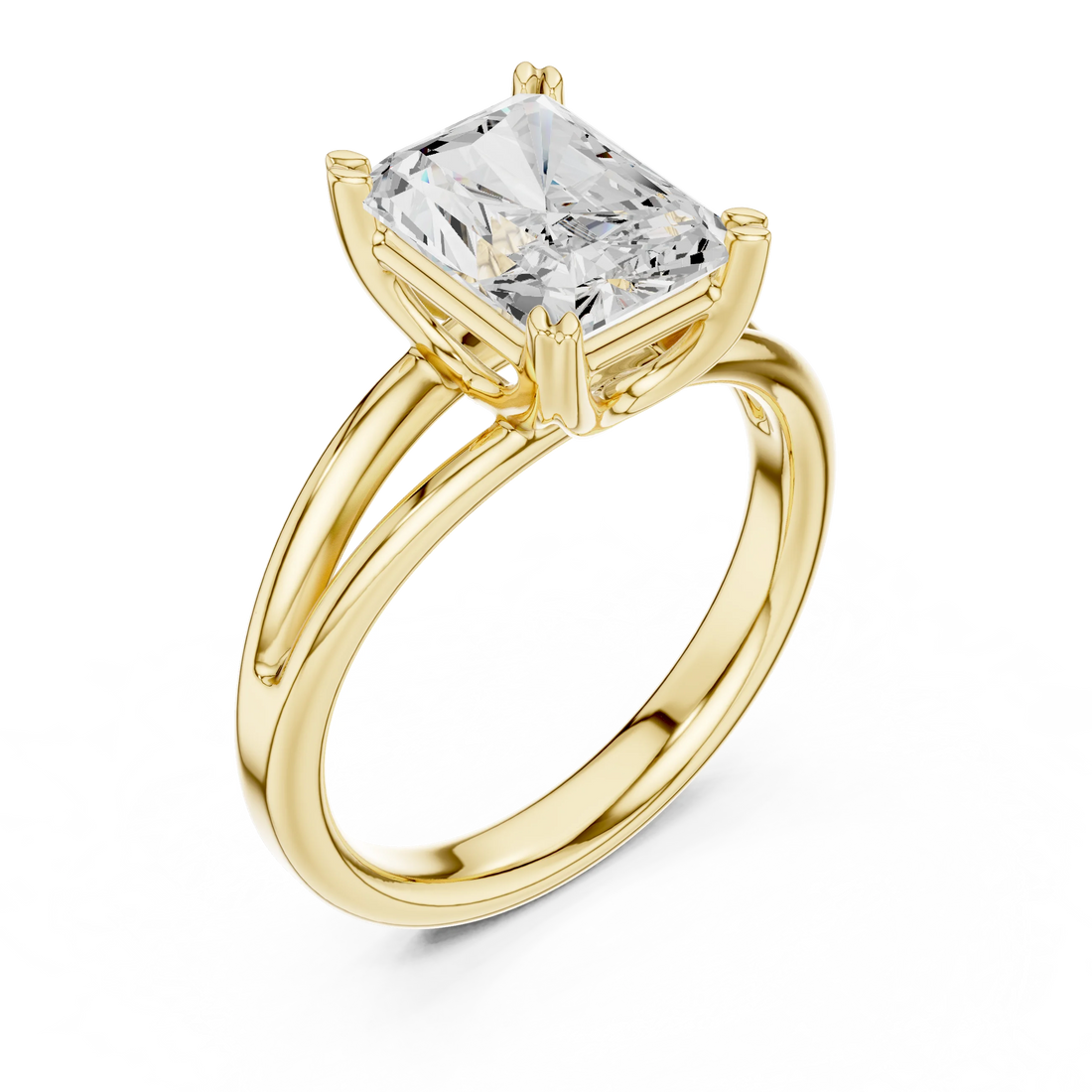 Radiant Shape Diamond Solitaire Engagement Ring
