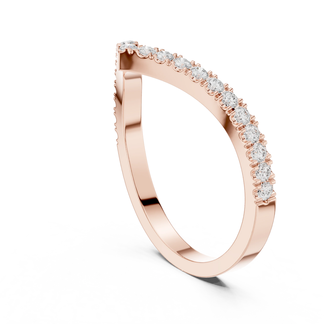V Shaped Diamond Pave Band