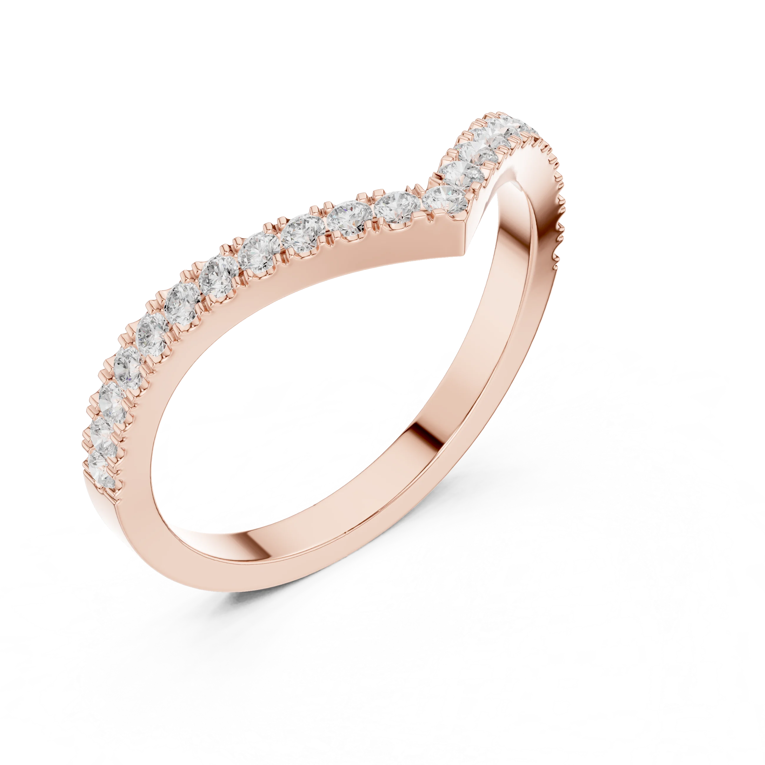 V Shaped Diamond Pave Band