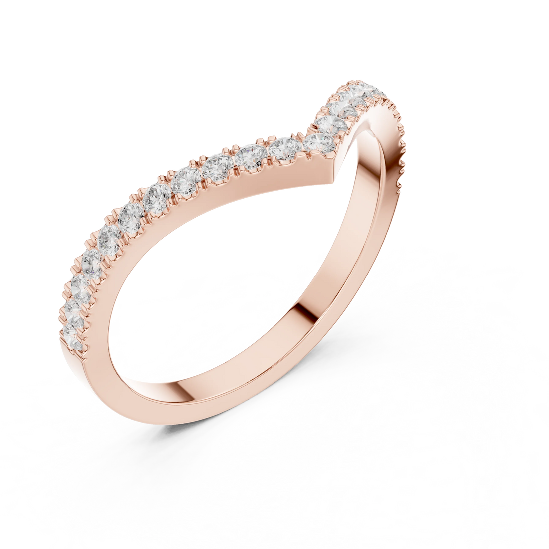 V Shaped Diamond Pave Band