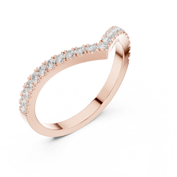 V Shaped Diamond Pave Band