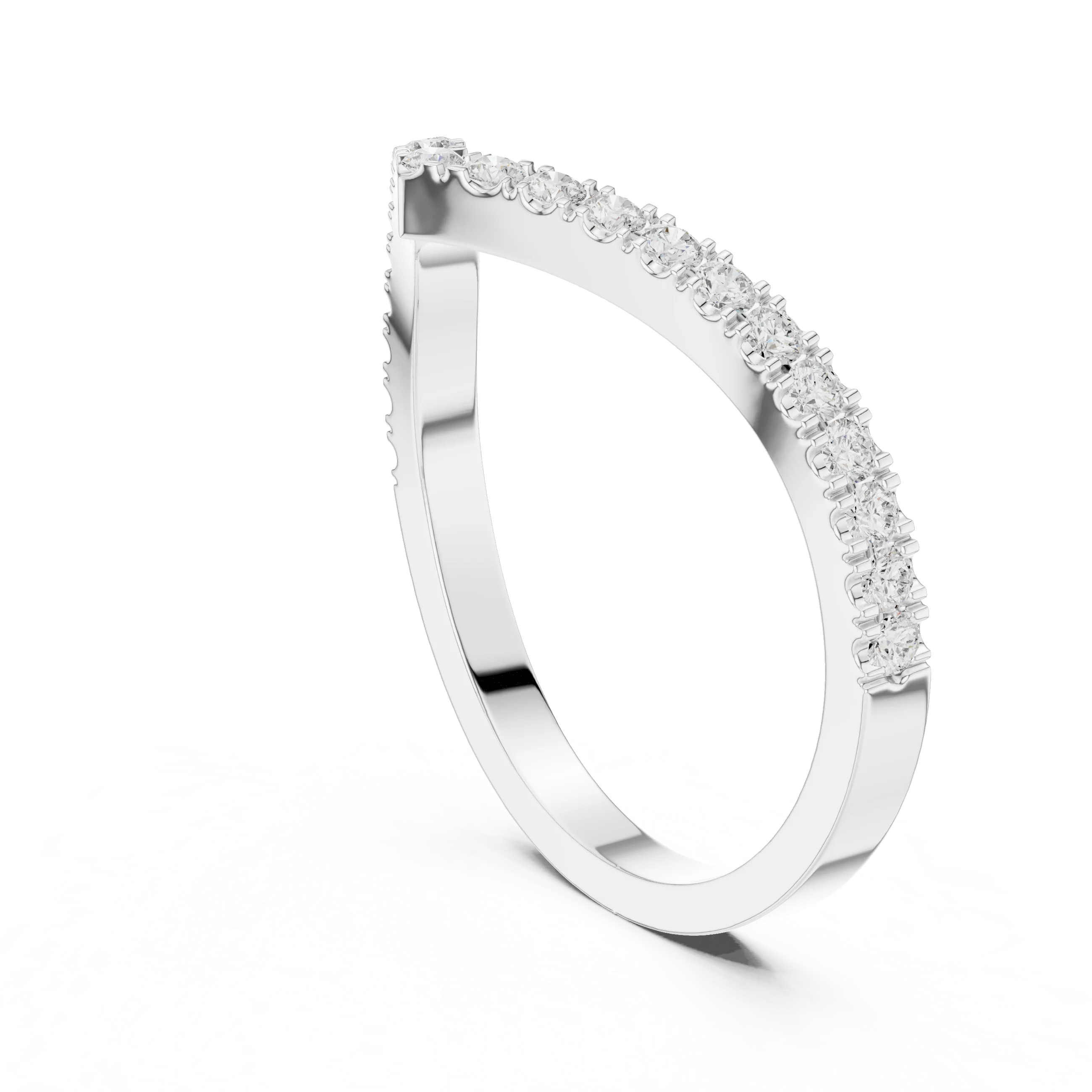 V Shaped Diamond Pave Band