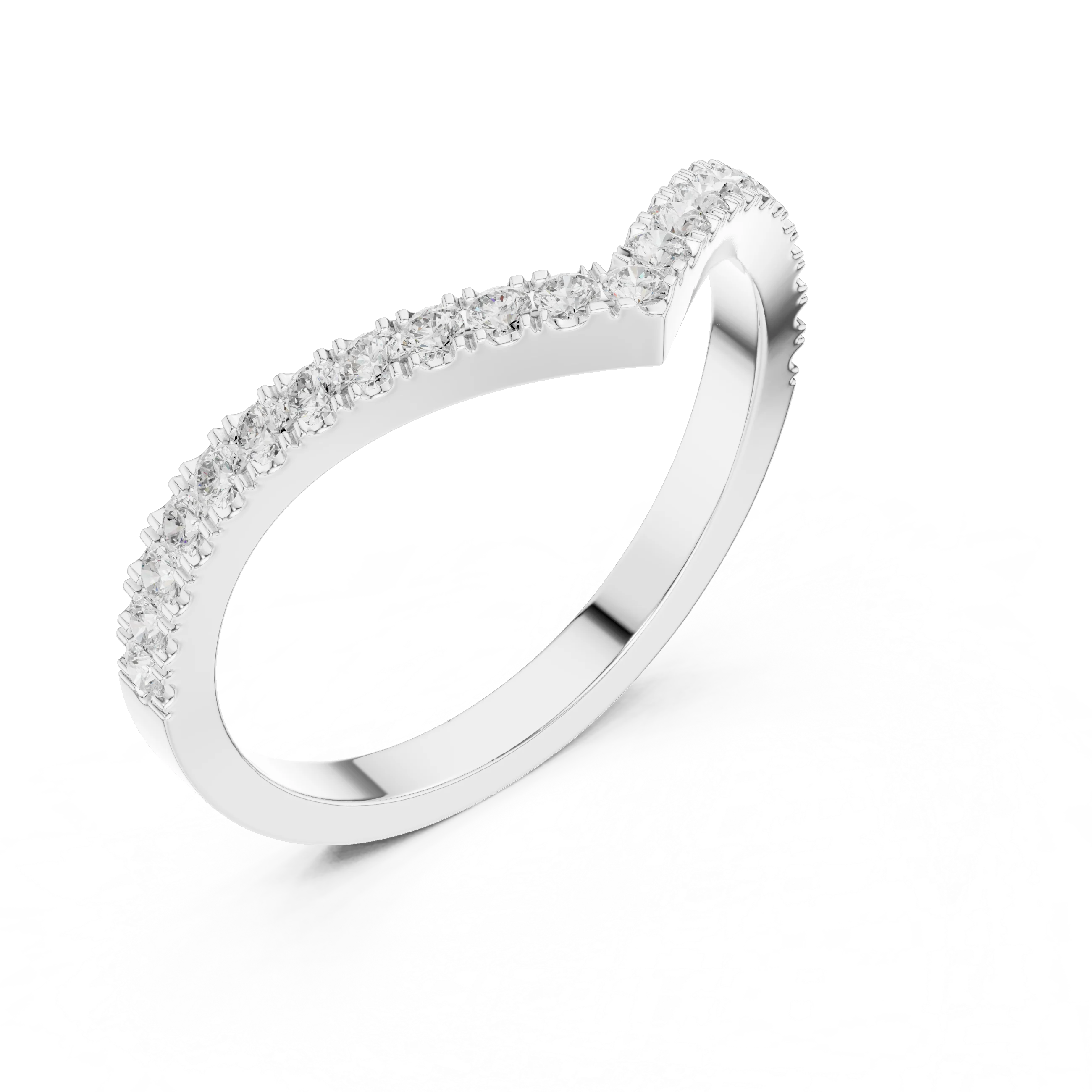 V Shaped Diamond Pave Band