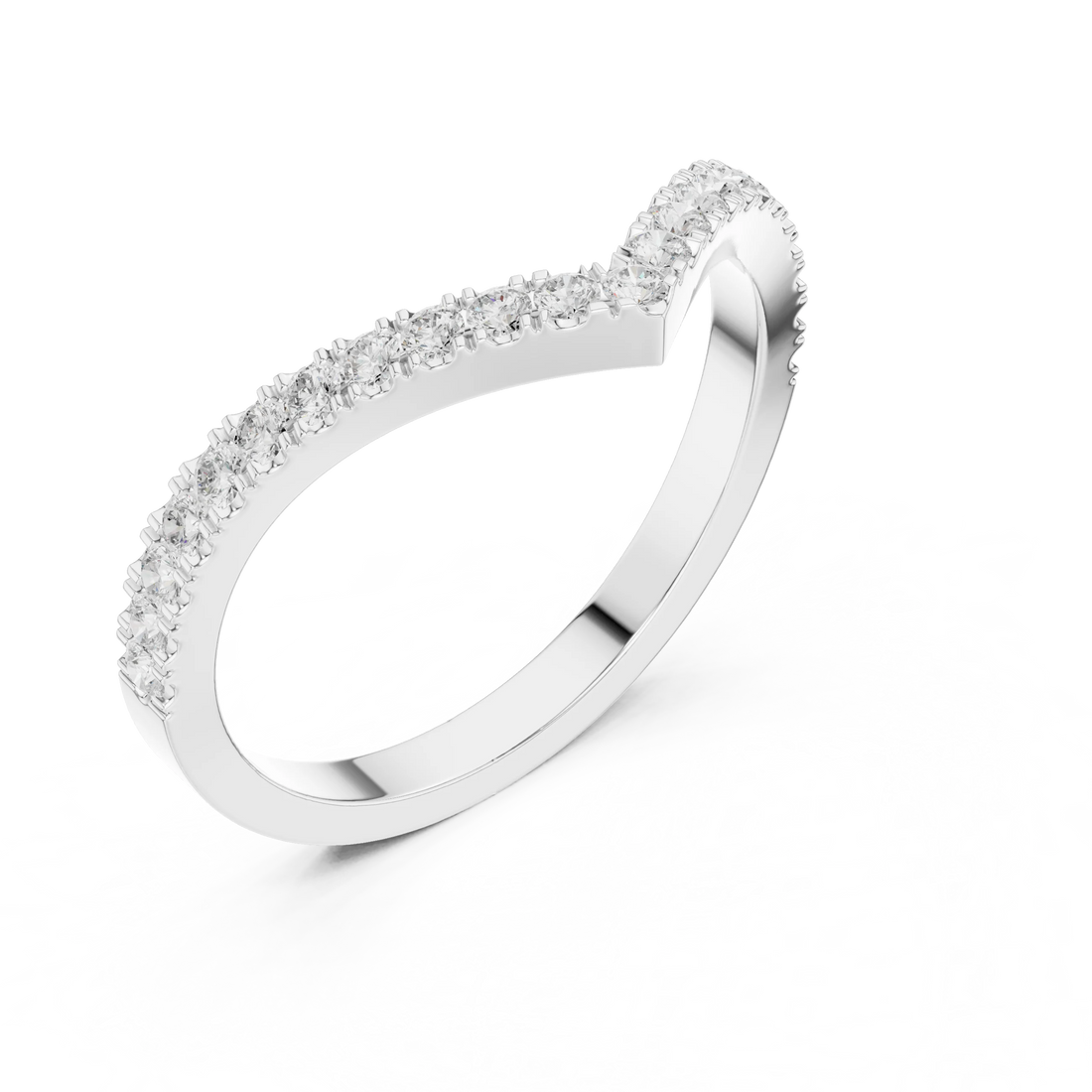 V Shaped Diamond Pave Band