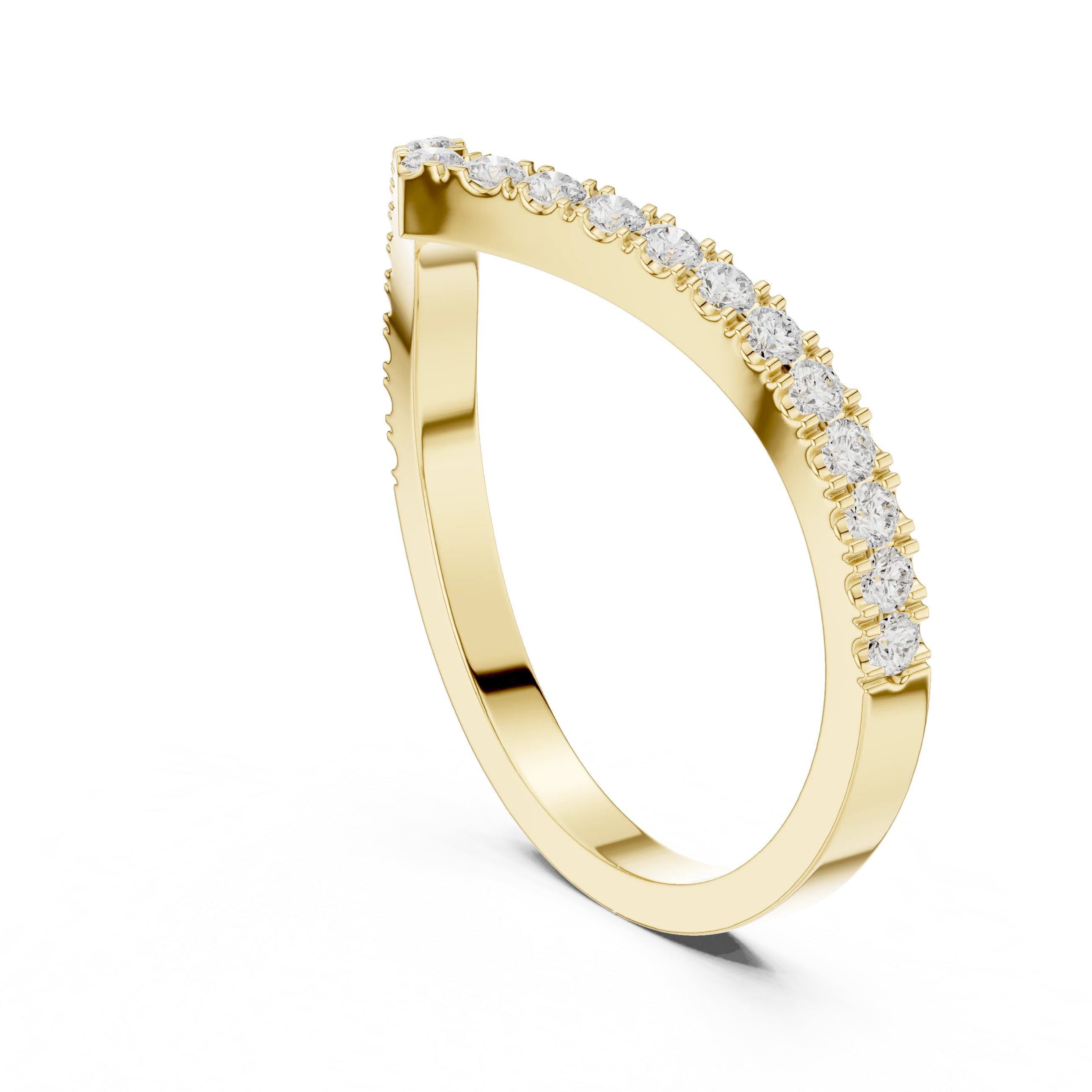 V Shaped Diamond Pave Band