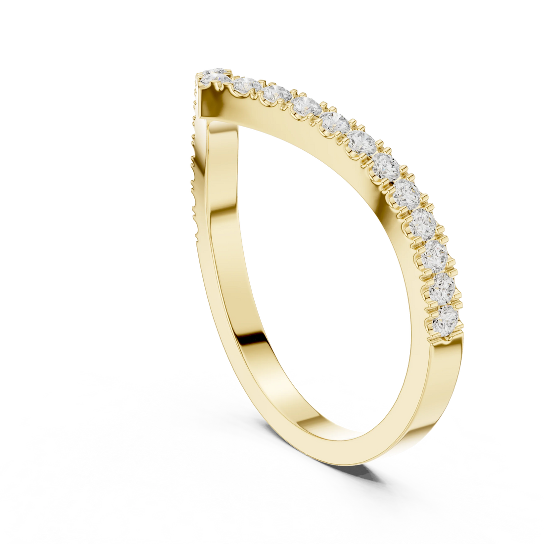 V Shaped Diamond Pave Band