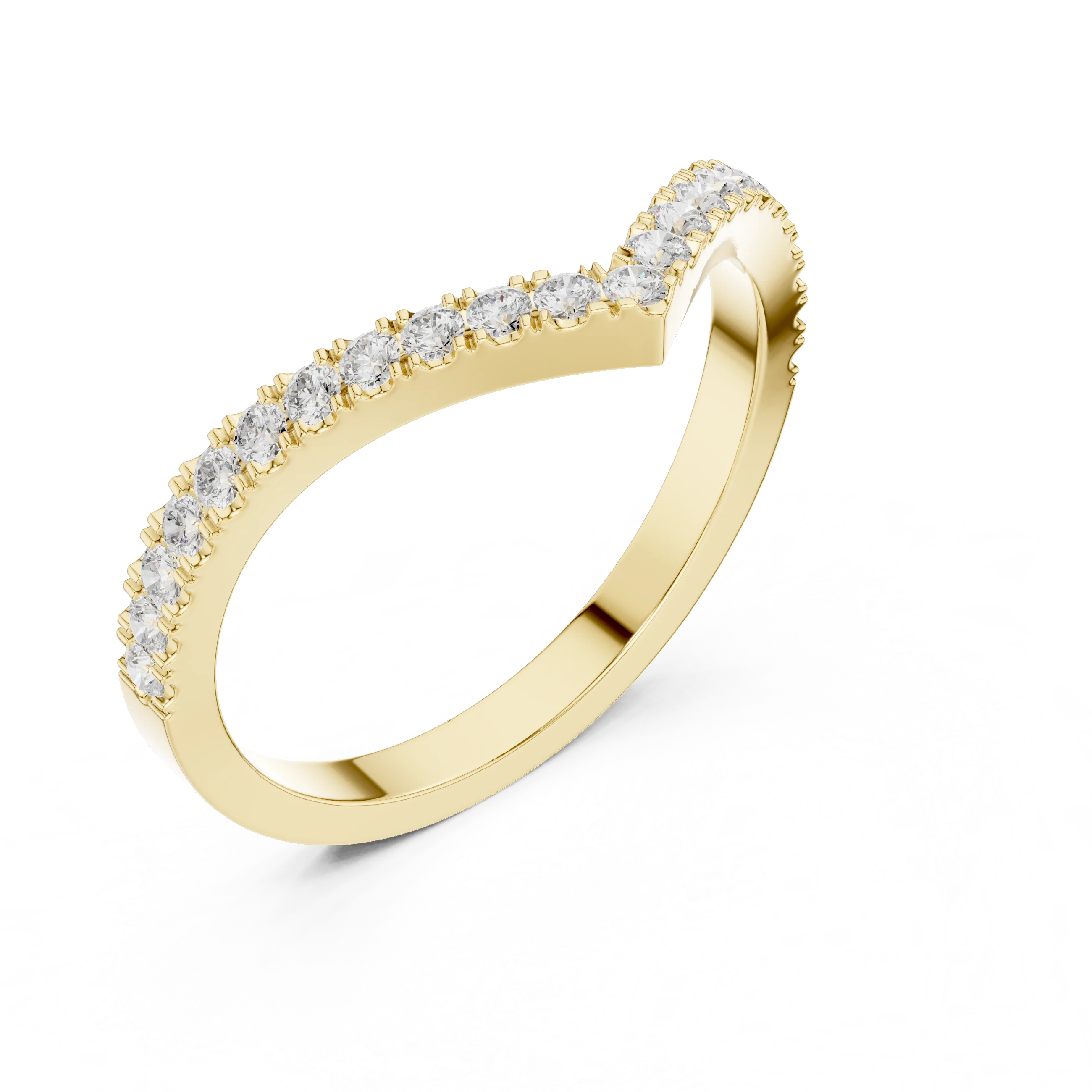 V Shaped Diamond Pave Band