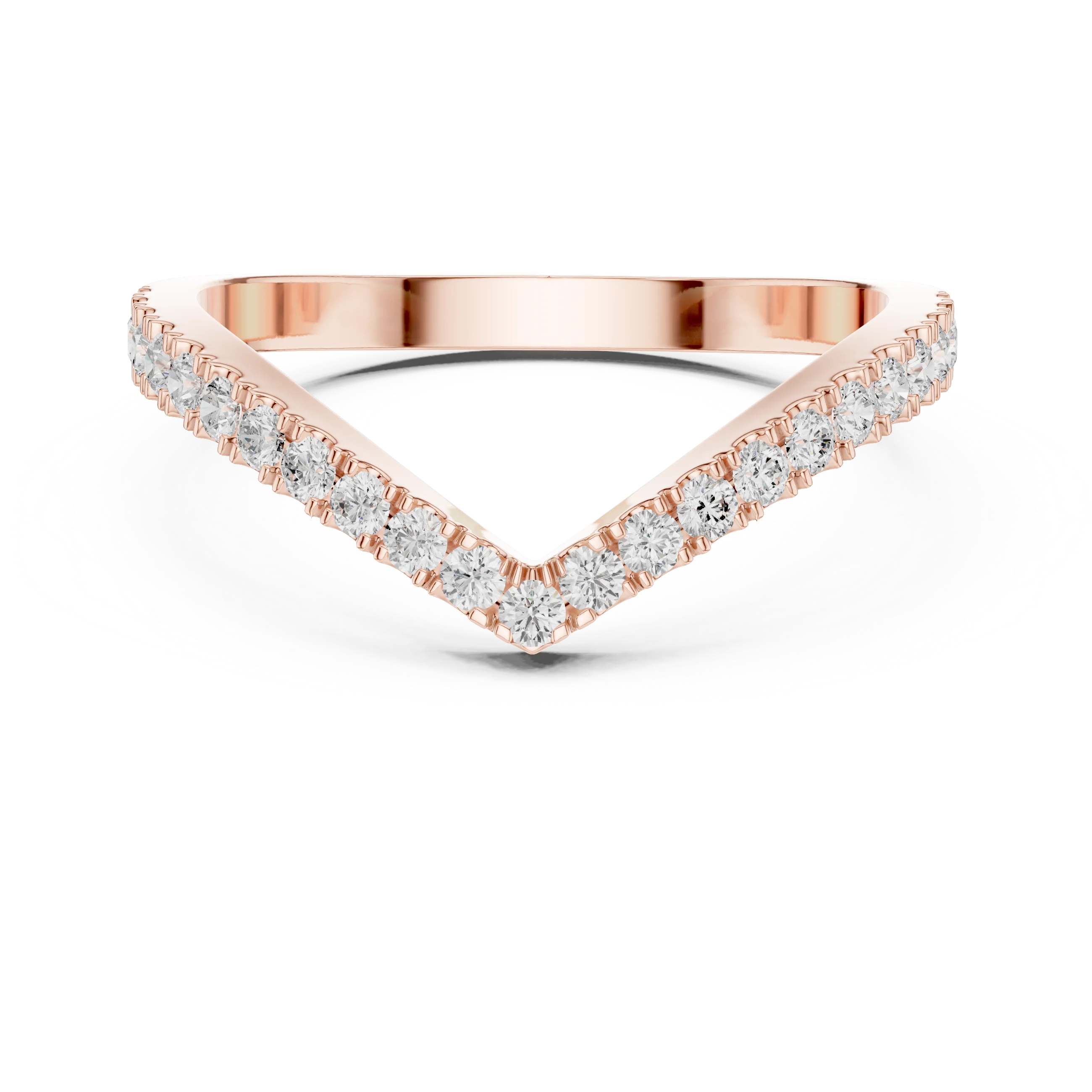 V Shaped Diamond Pave Band