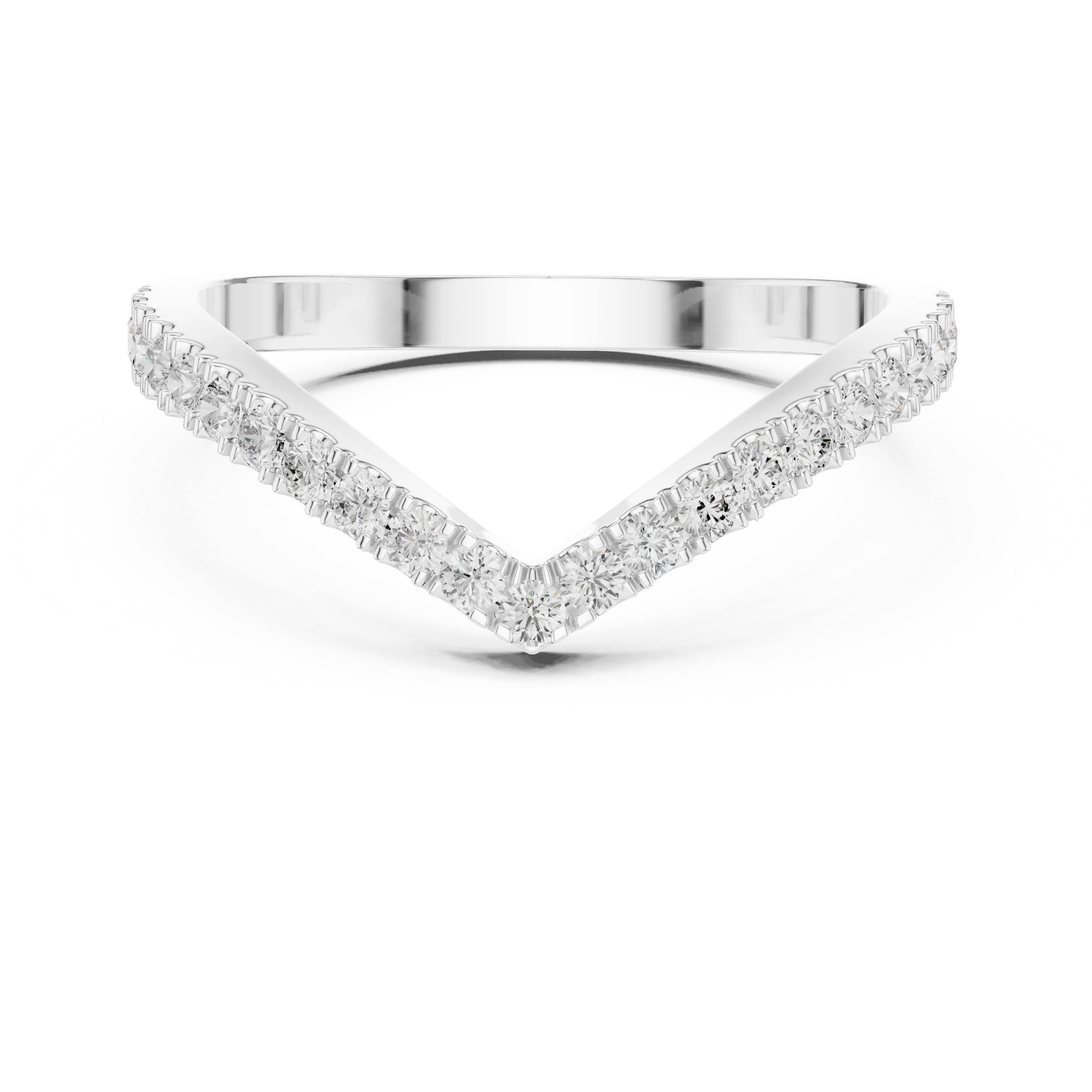 V Shaped Diamond Pave Band