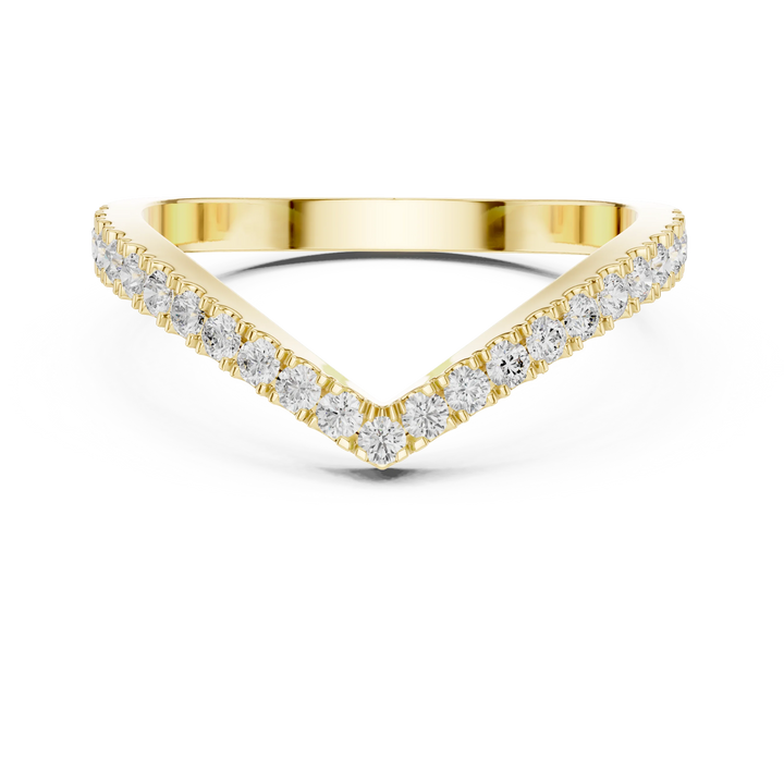 V Shaped Diamond Pave Band