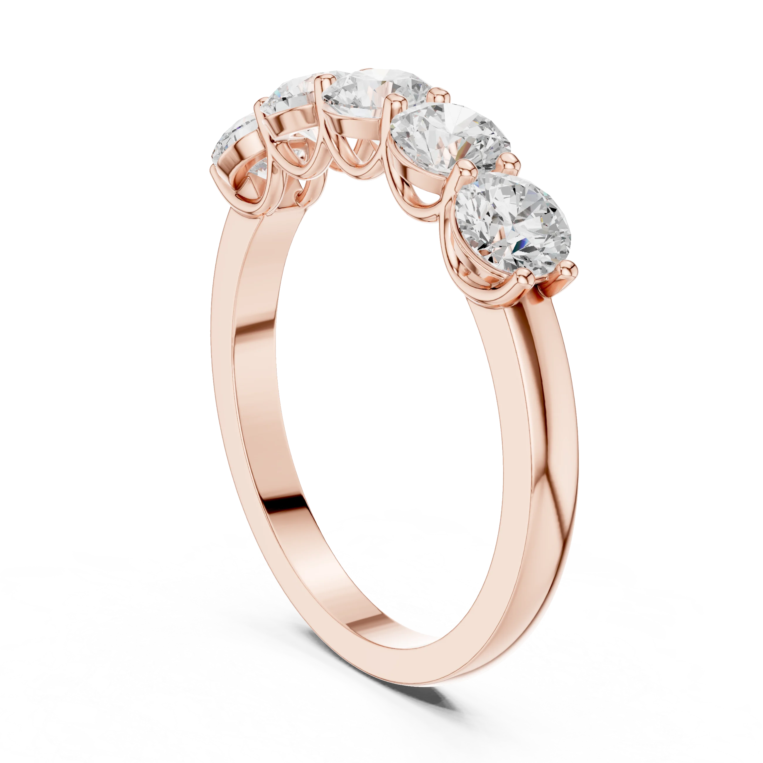 Round Cut Diamond Half Eternity Band