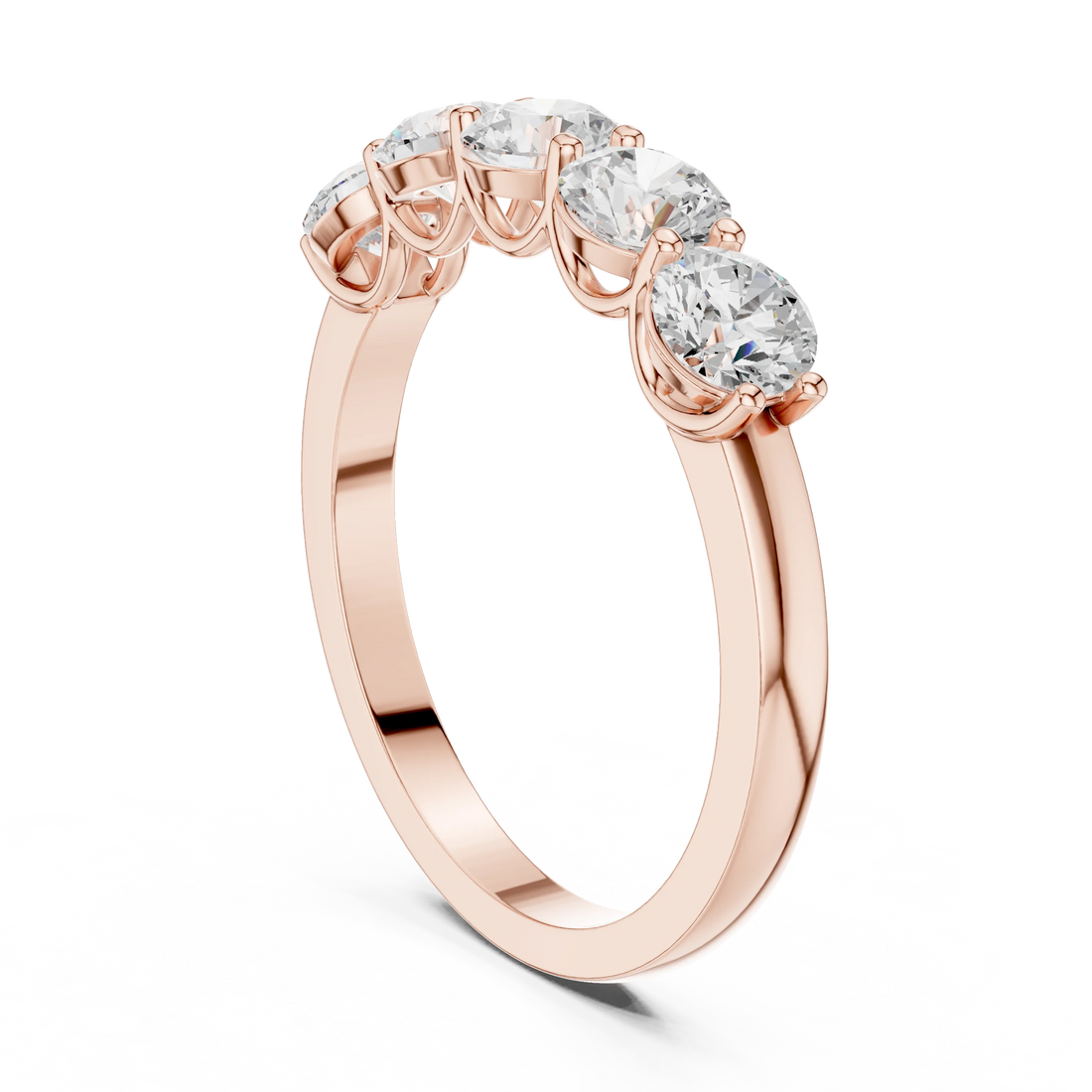 Round Cut Diamond Half Eternity Band