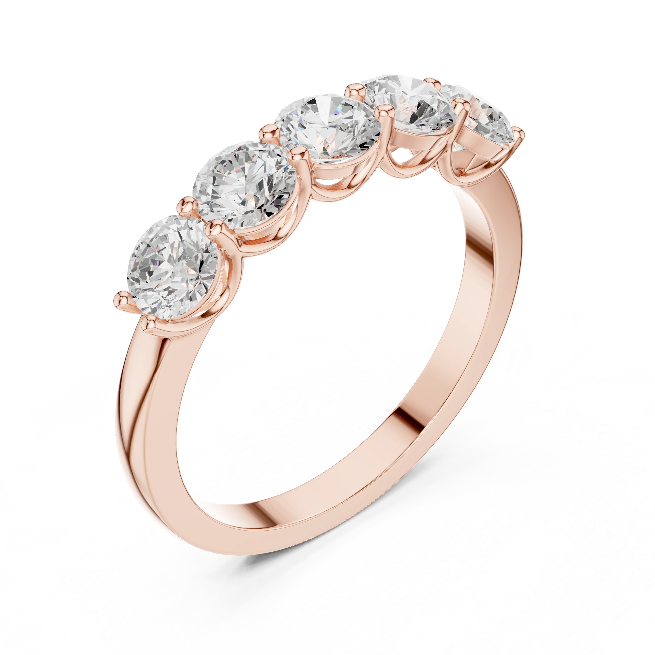 Round Cut Diamond Half Eternity Band