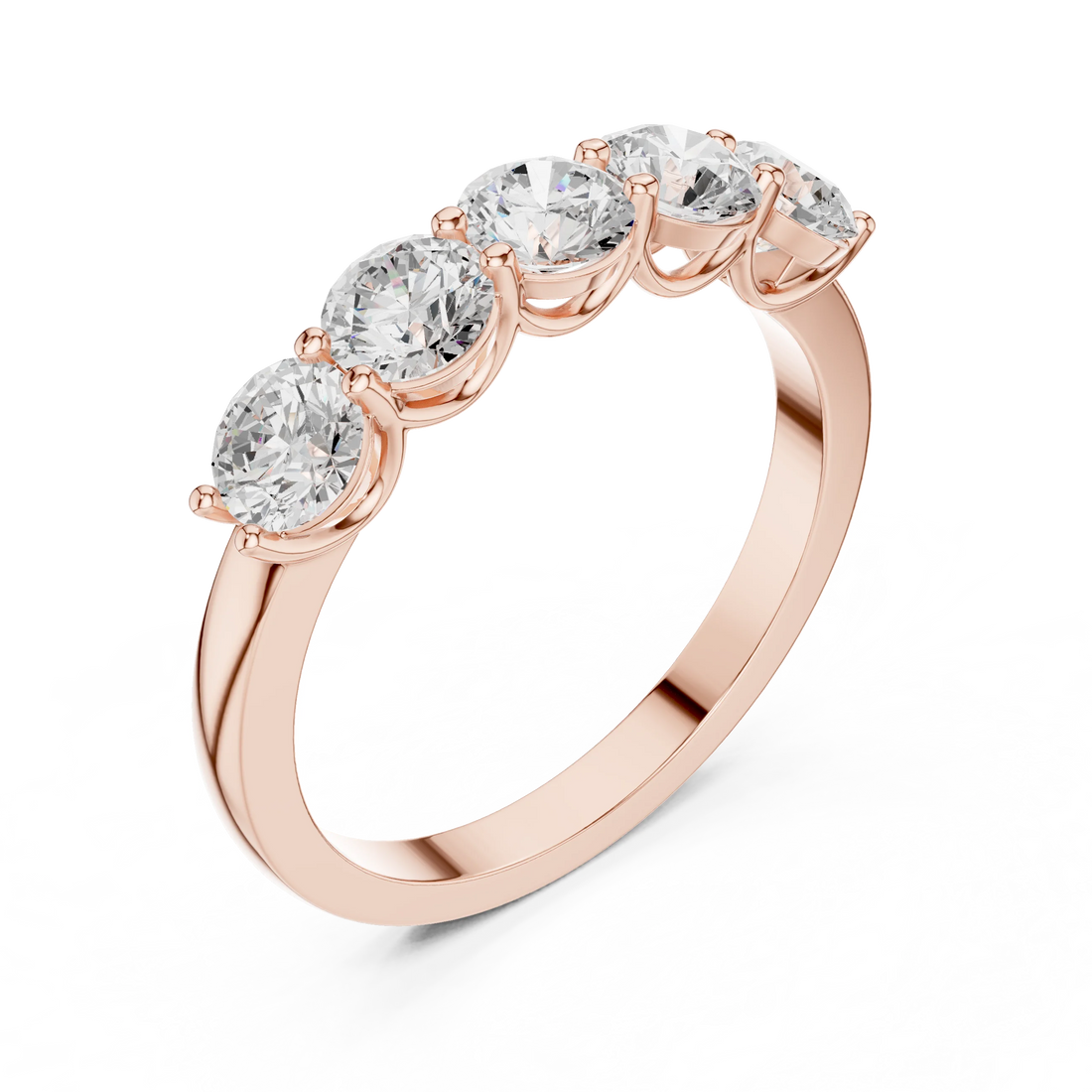 Round Cut Diamond Half Eternity Band