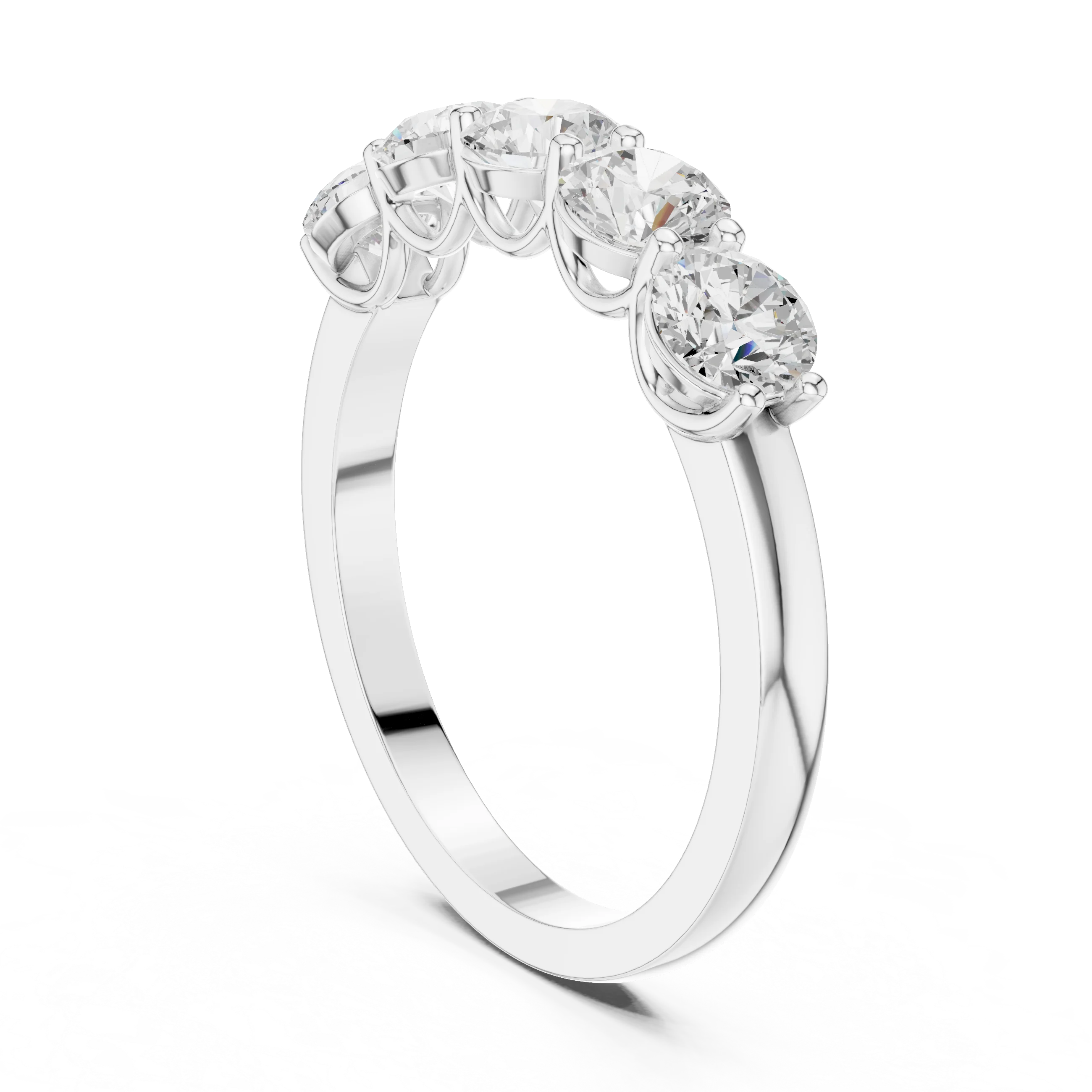 Round Cut Diamond Half Eternity Band