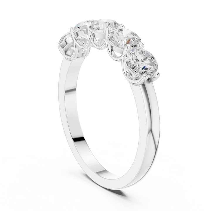 Round Cut Diamond Half Eternity Band