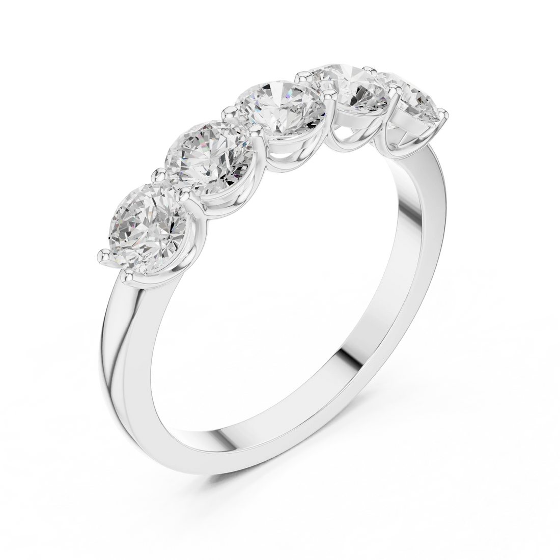 Round Cut Diamond Half Eternity Band