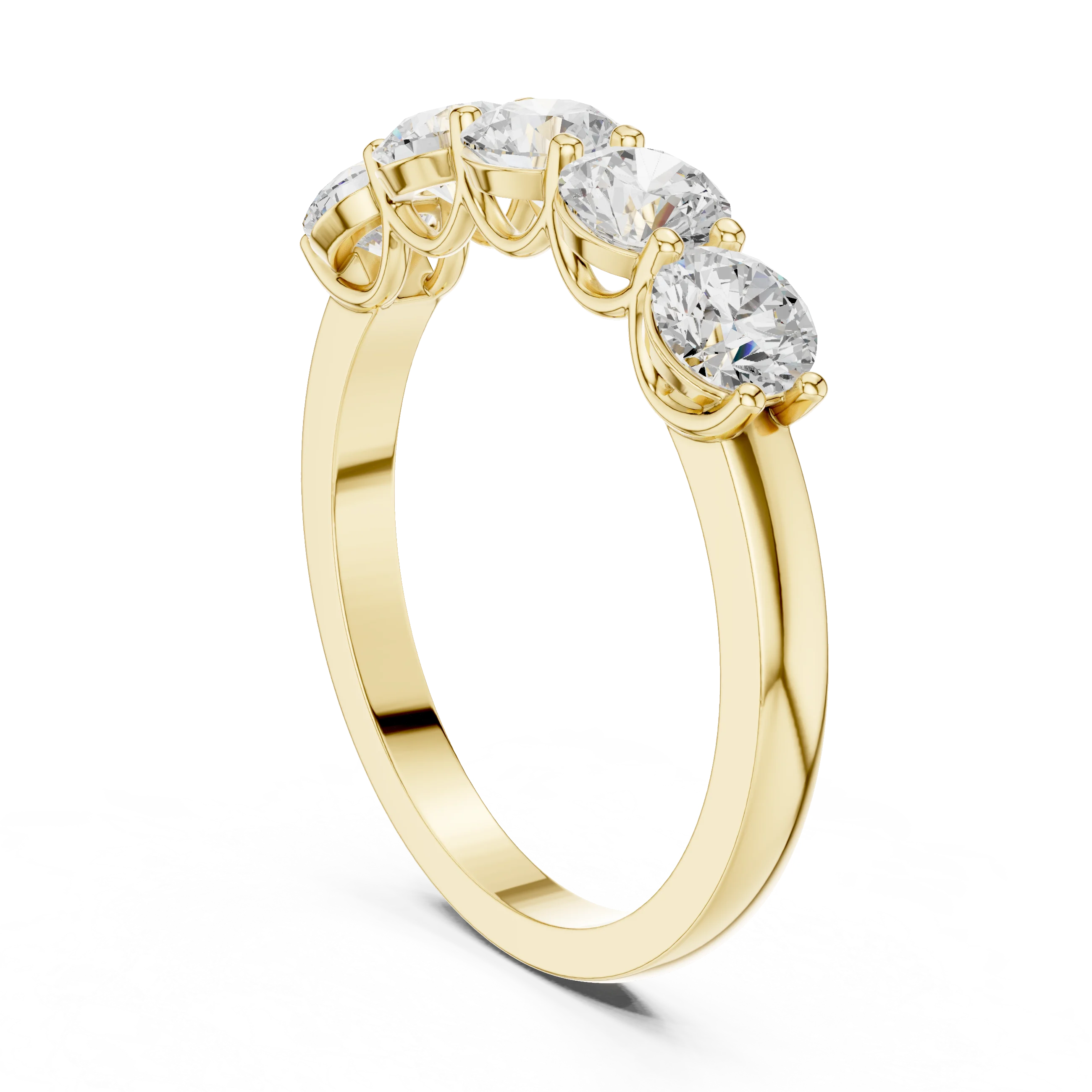 Round Cut Diamond Half Eternity Band