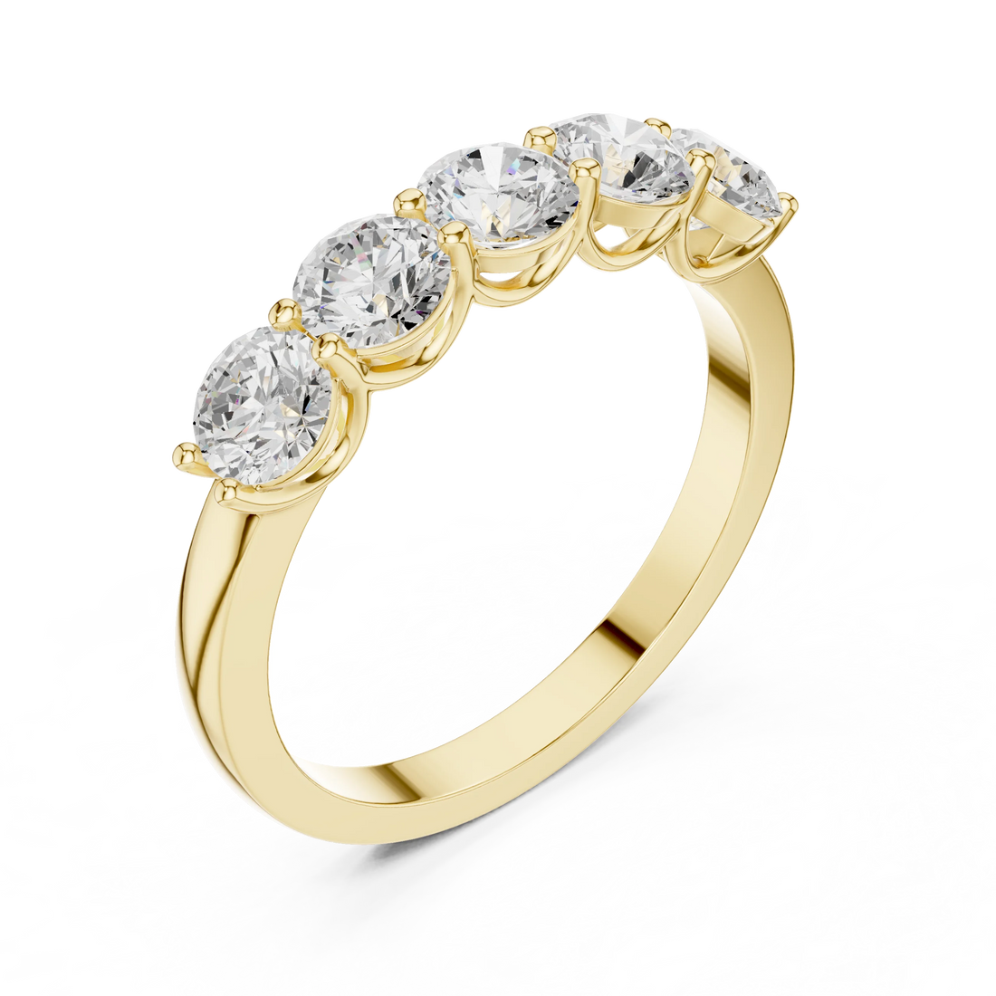 Round Cut Diamond Half Eternity Band