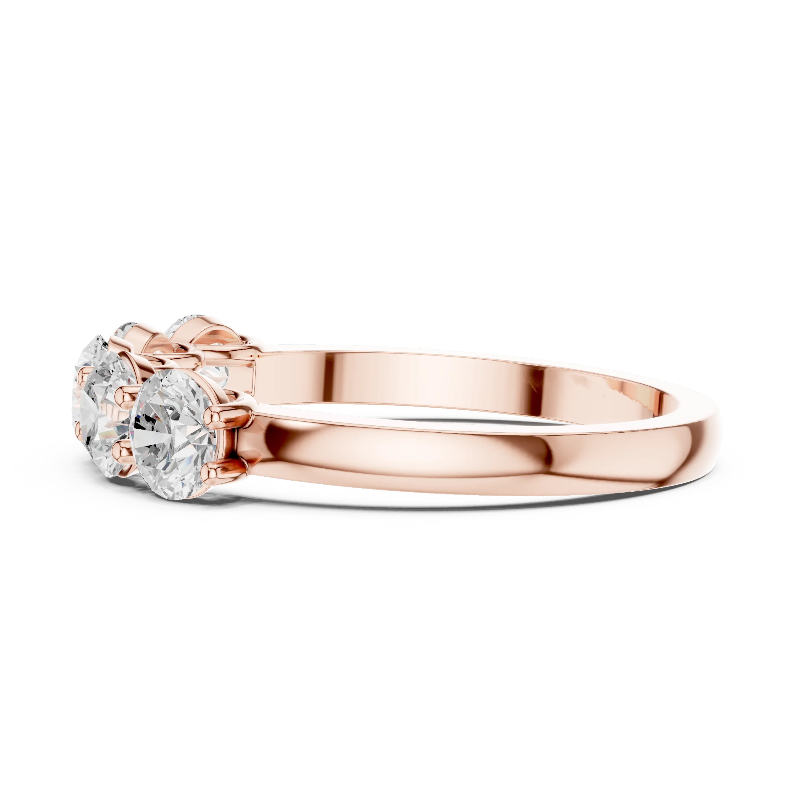 Round Cut Diamond Half Eternity Band