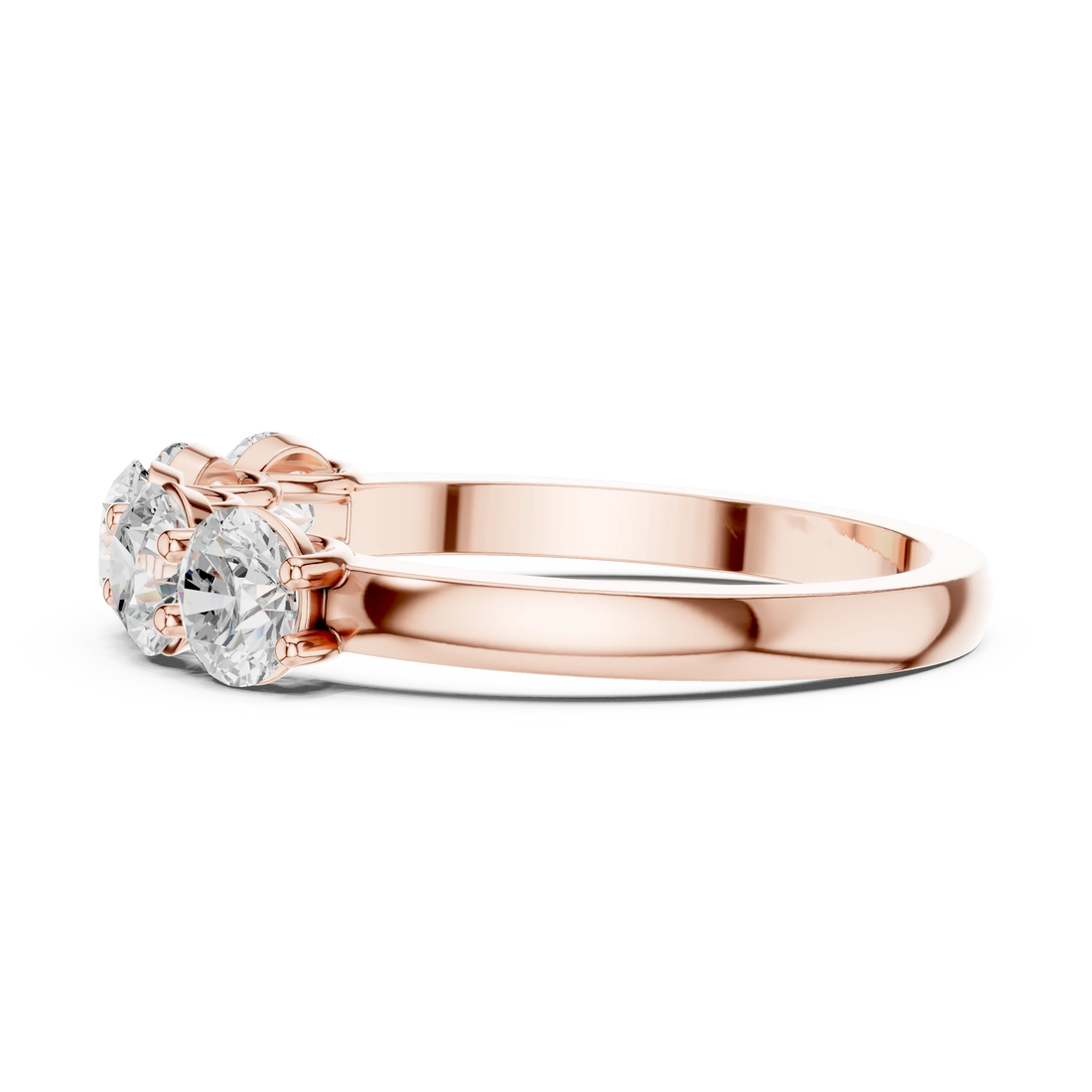 Round Cut Diamond Half Eternity Band