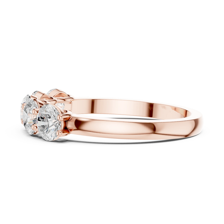 Round Cut Diamond Half Eternity Band