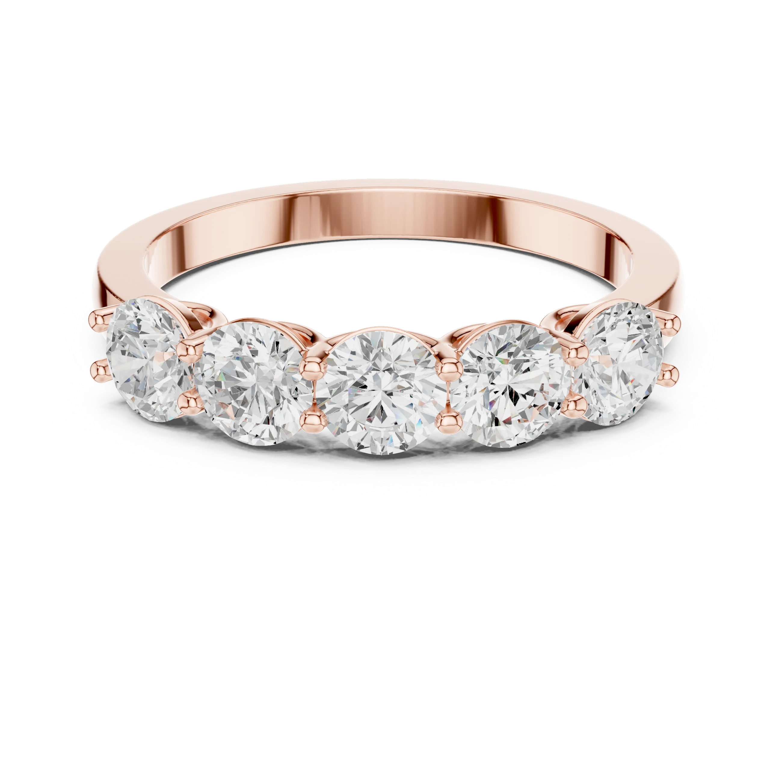 Round Cut Diamond Half Eternity Band