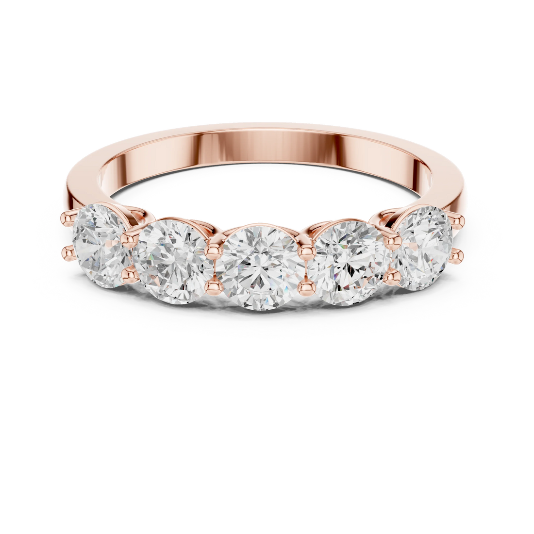 Round Cut Diamond Half Eternity Band