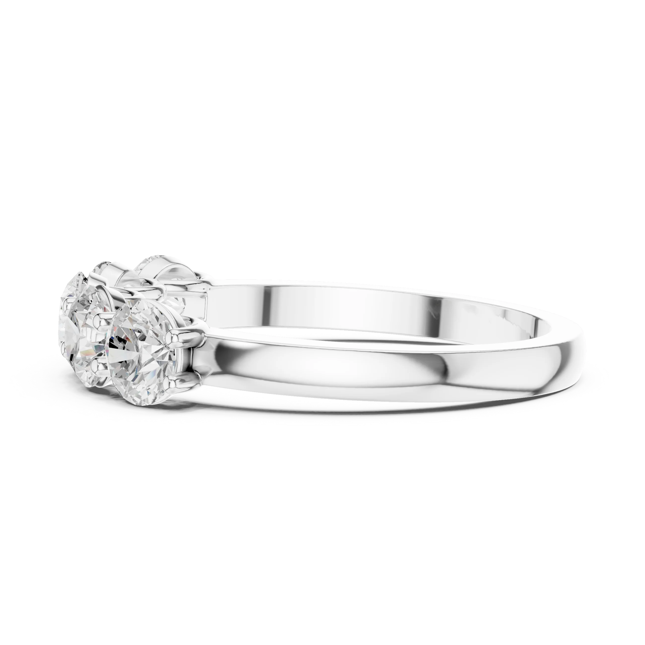 Round Cut Diamond Half Eternity Band