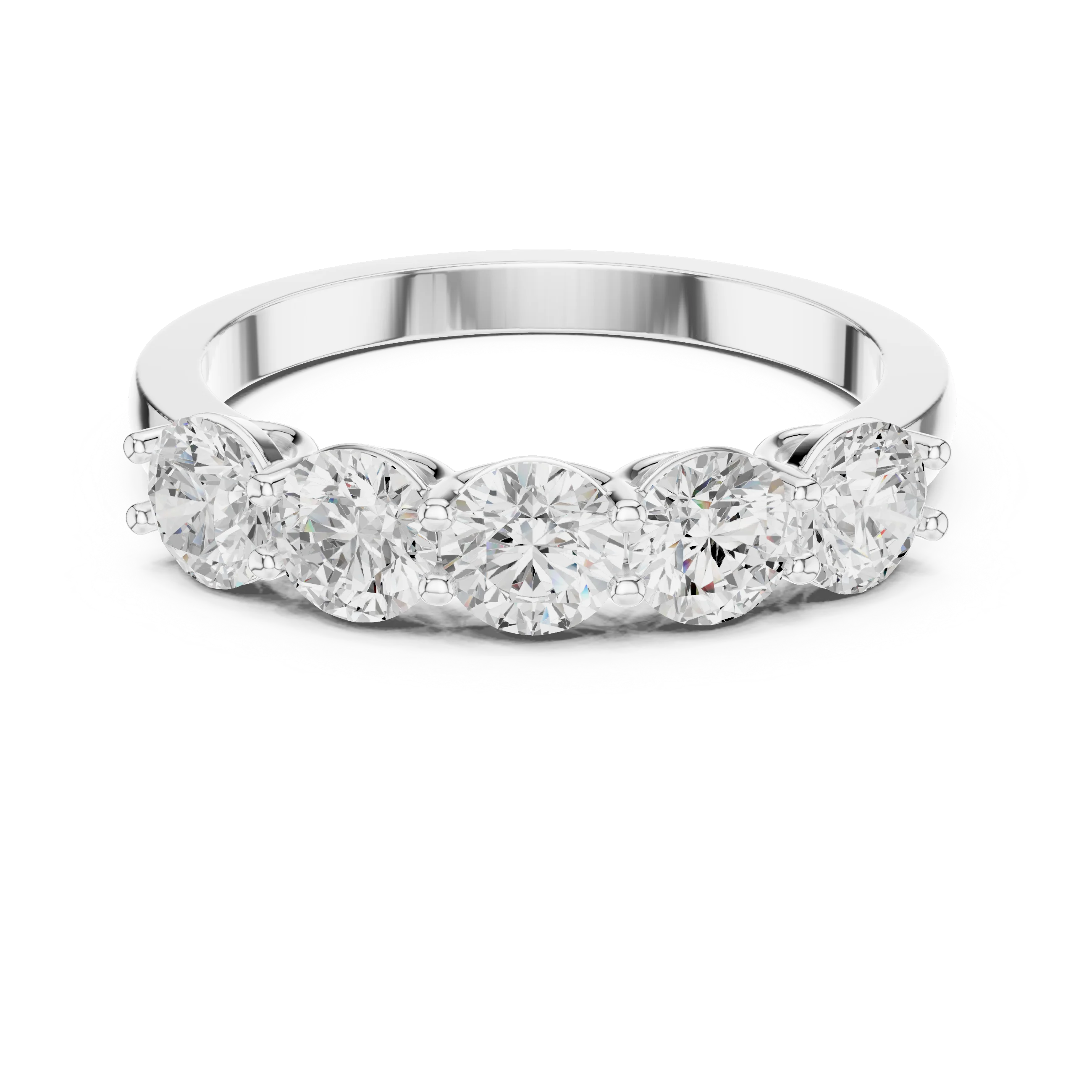 Round Cut Diamond Half Eternity Band