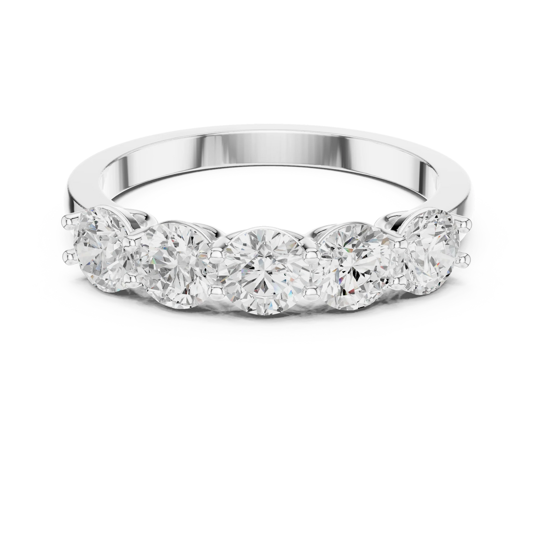 Round Cut Diamond Half Eternity Band