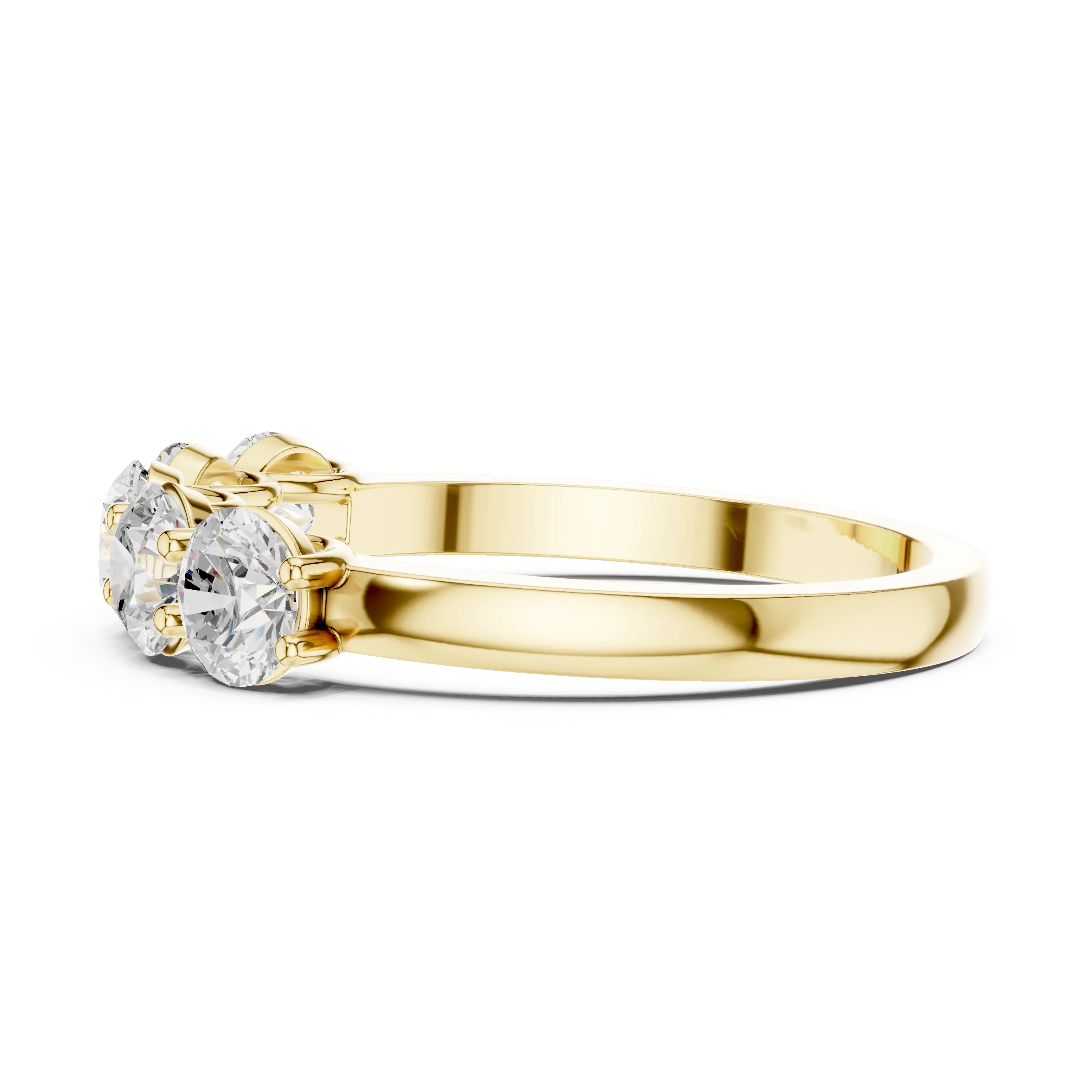 Round Cut Diamond Half Eternity Band