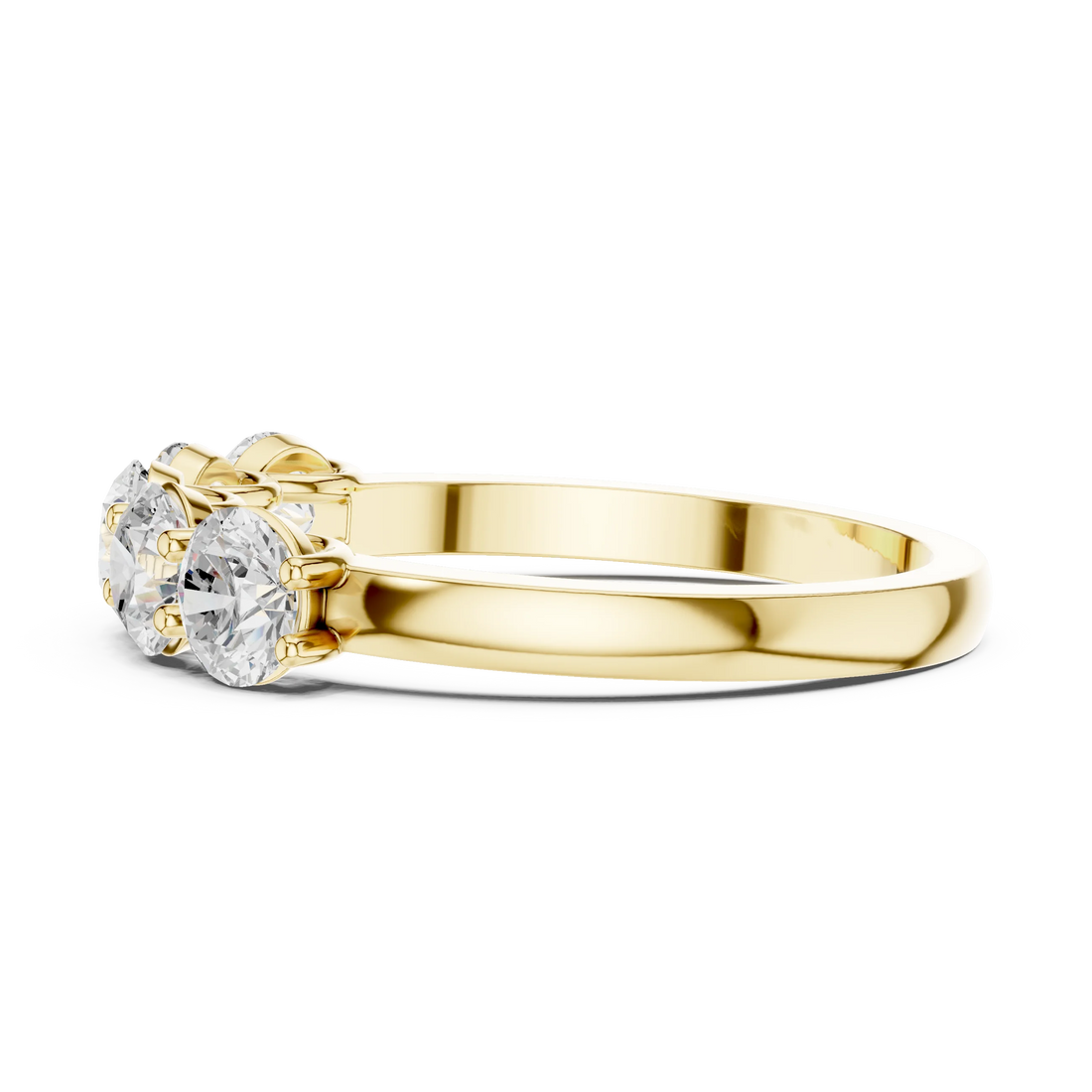 Round Cut Diamond Half Eternity Band