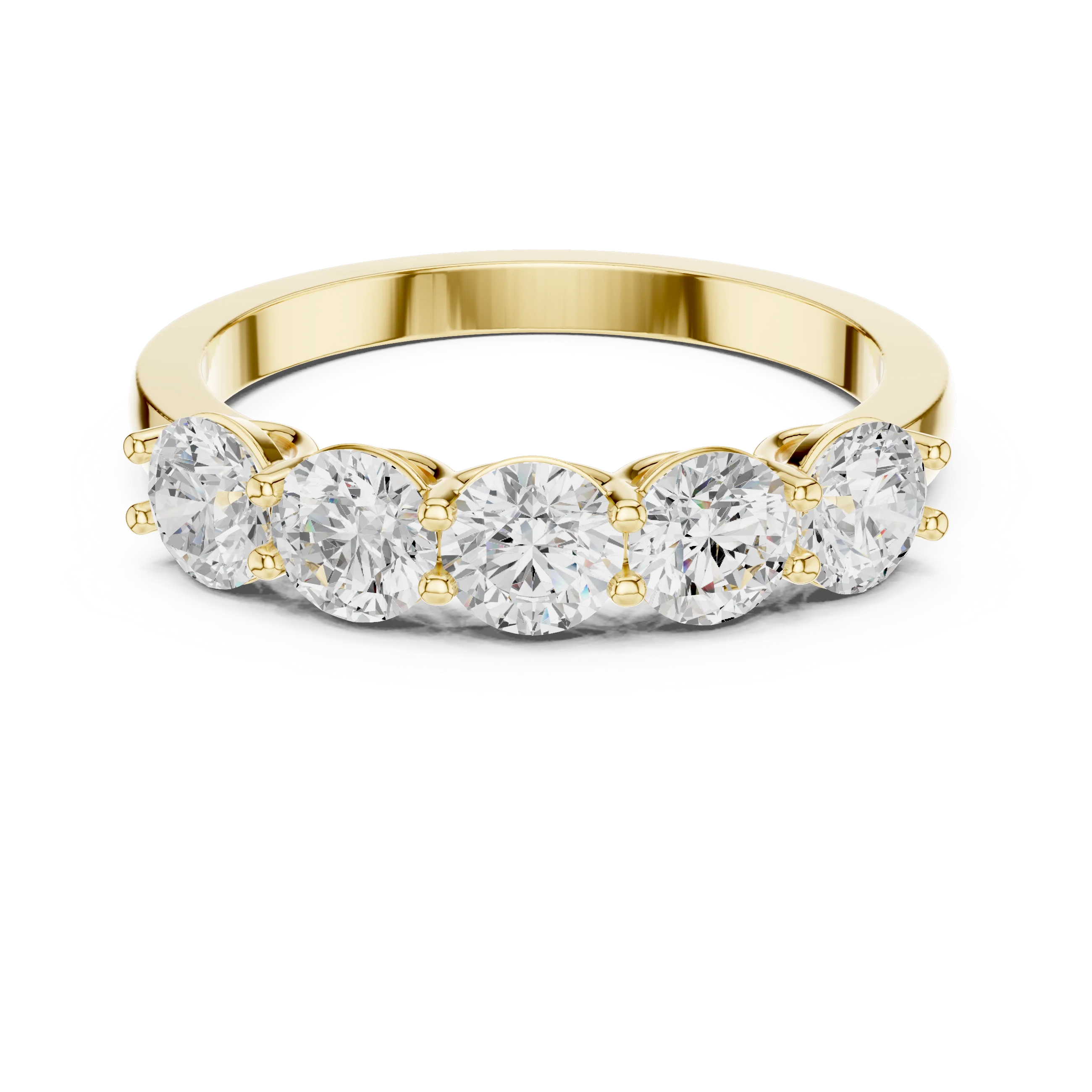 Round Cut Diamond Half Eternity Band