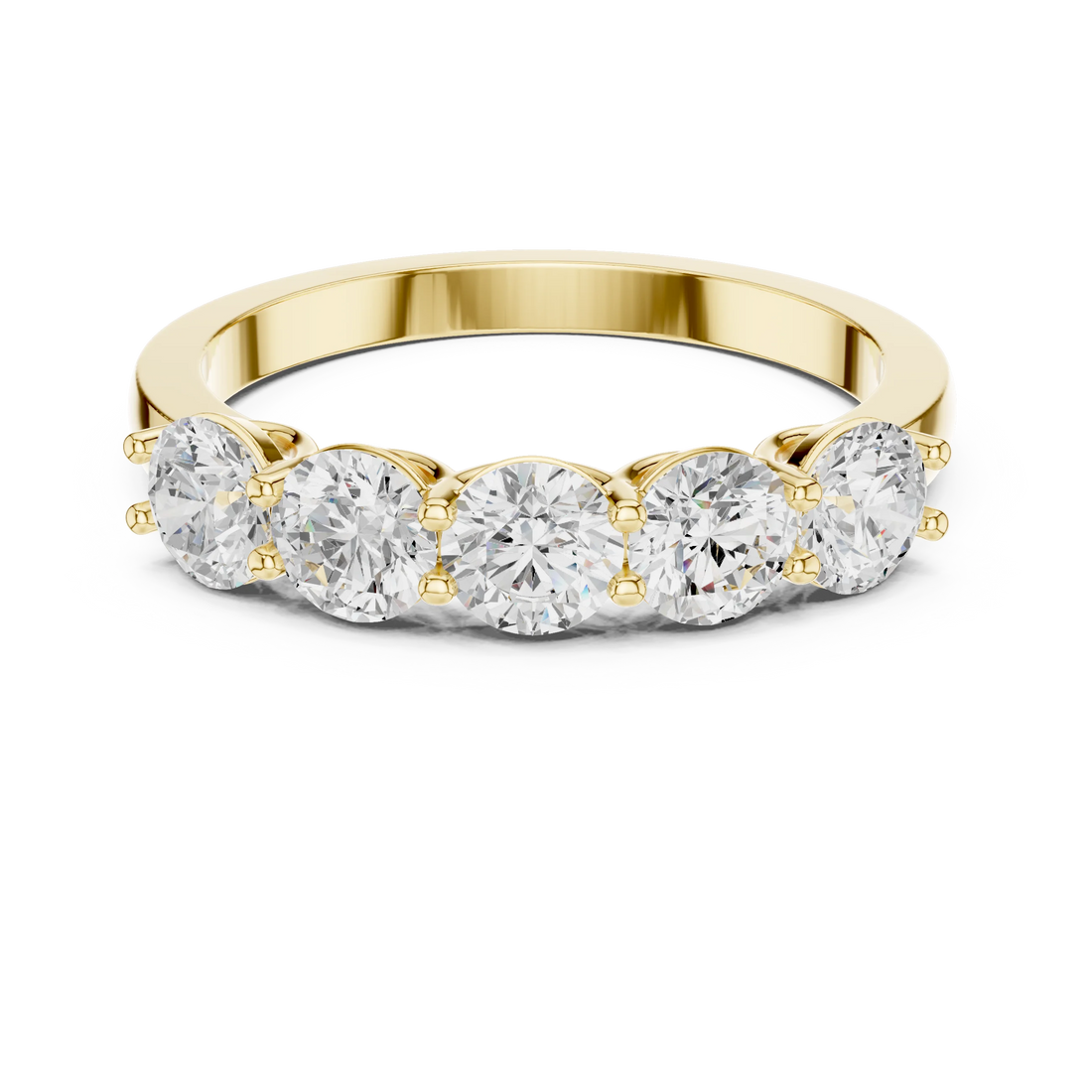 Round Cut Diamond Half Eternity Band
