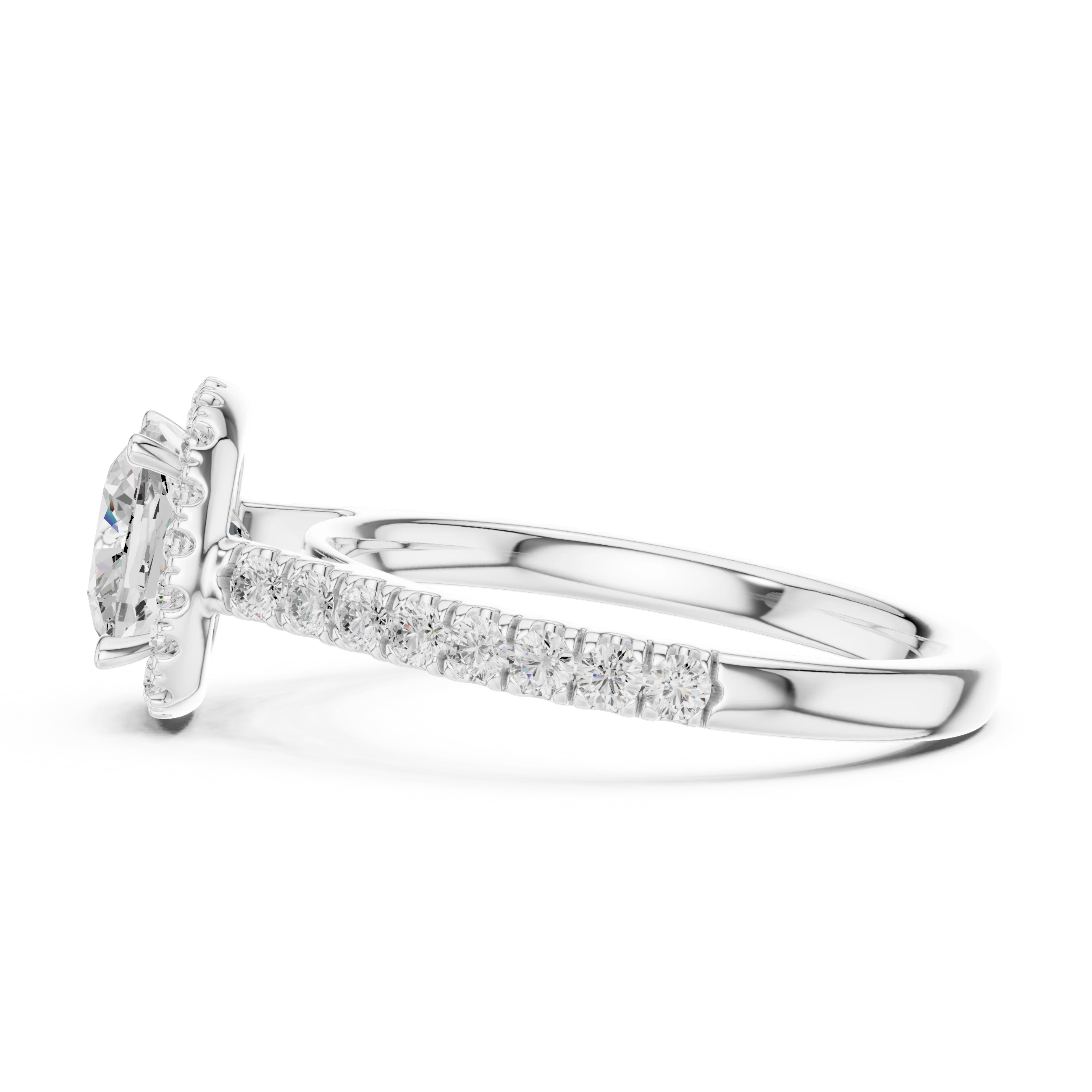 Cushion Shape Diamond Halo Engagement Ring
