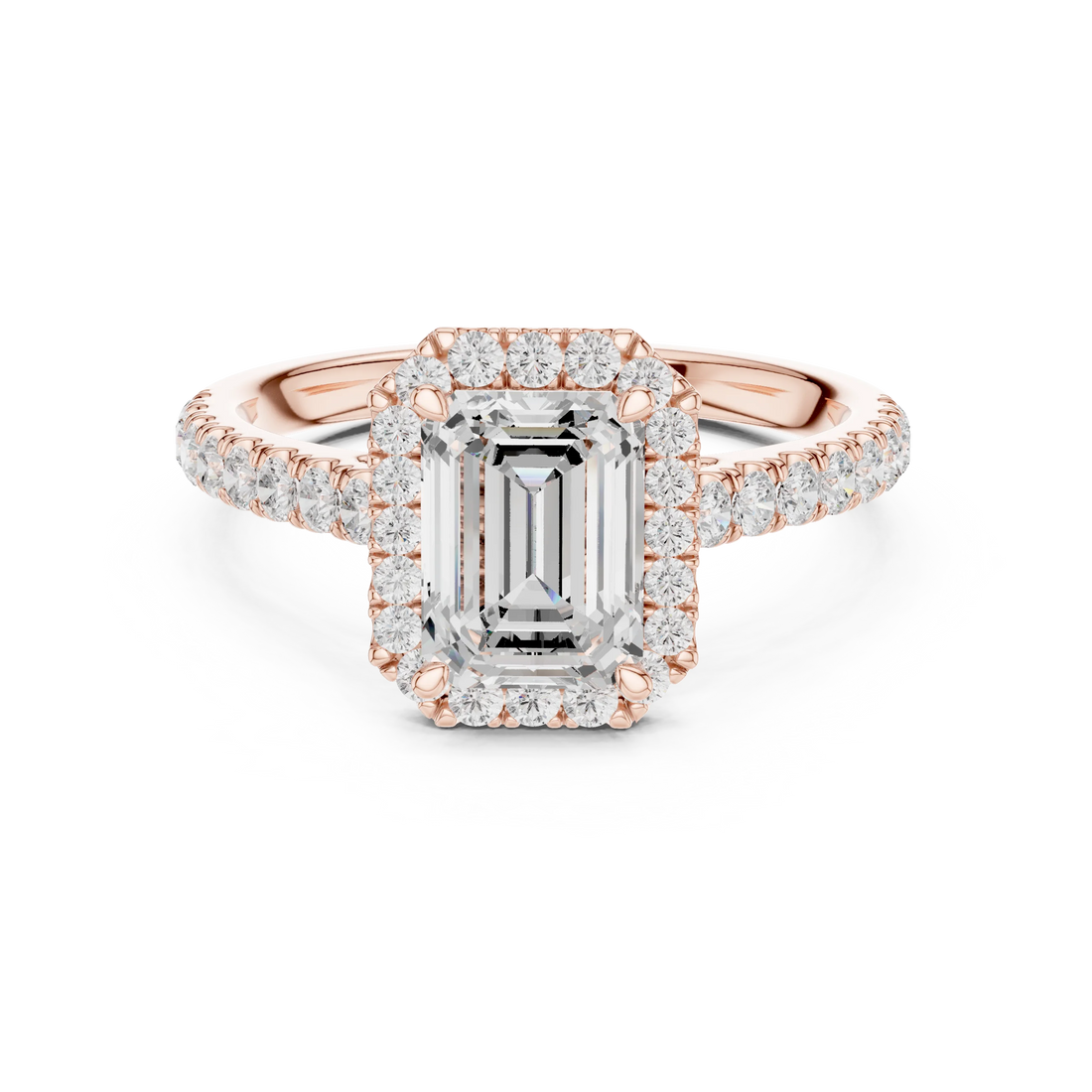 Shape Diamond Halo Engagement Ring